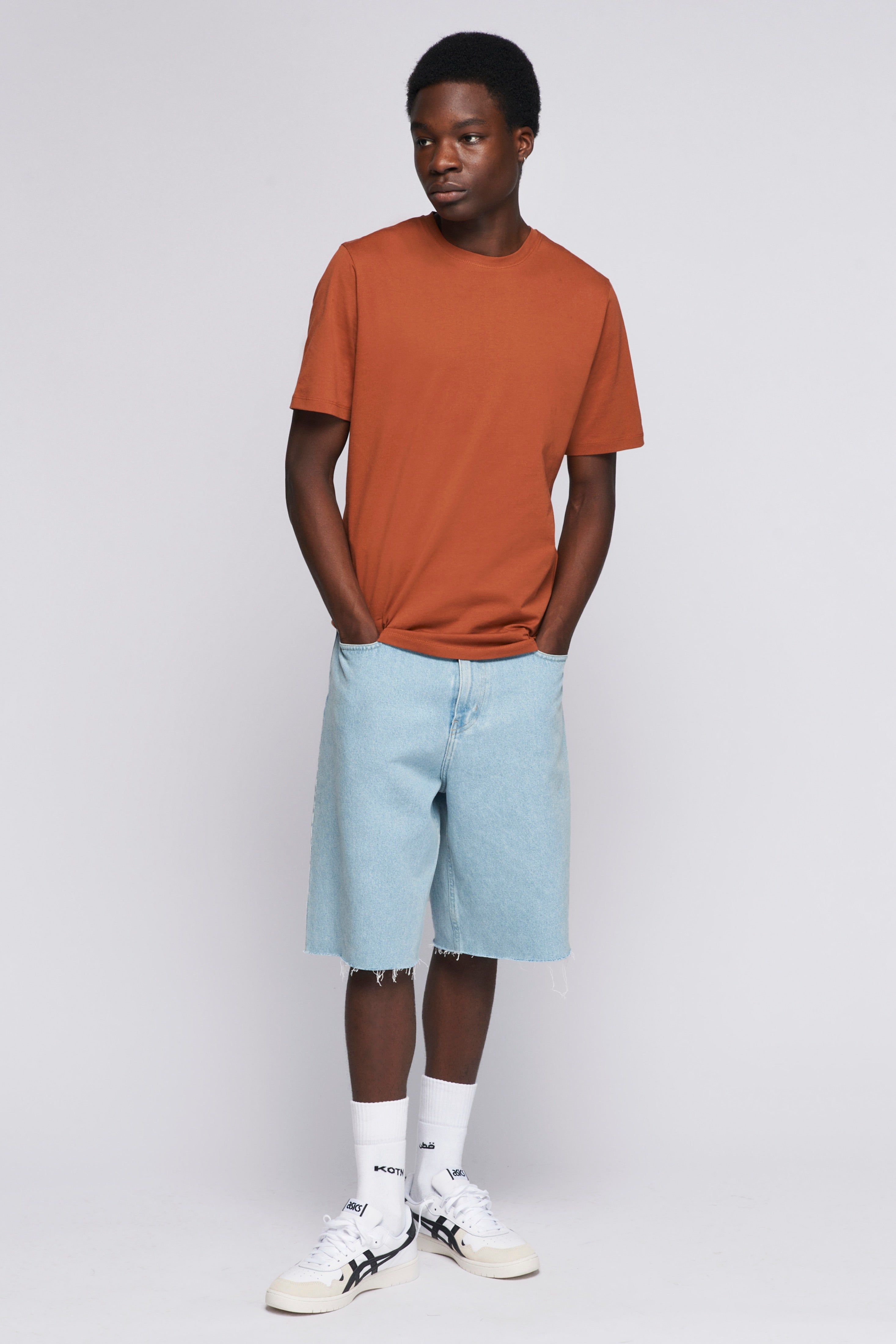Men's Essential Crew in Terracotta sold by Kotn