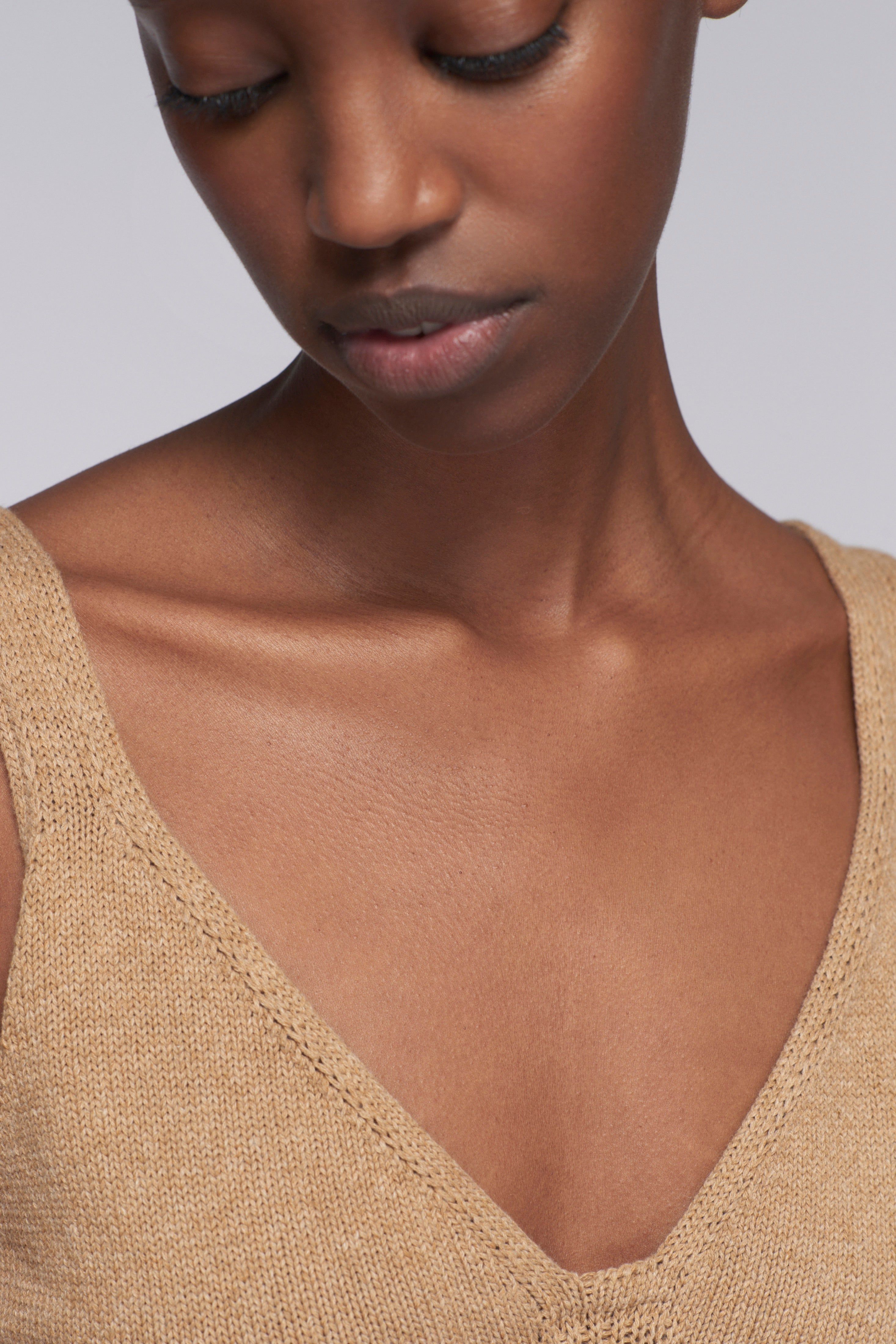 Women's Knit Crop Tank in Caramel sold by Kotn product image thumbnail 4
