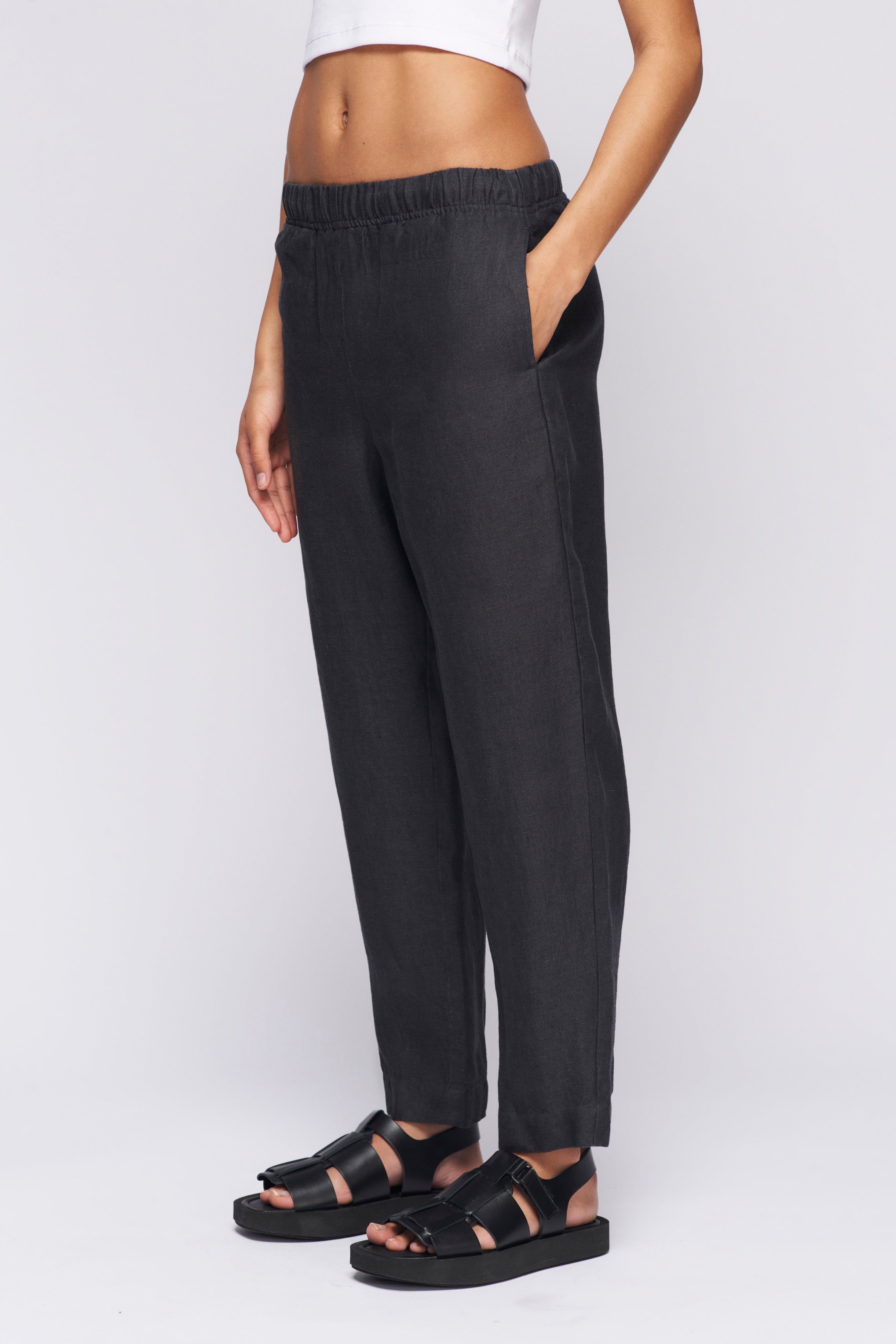 Unisex Cairo Linen Pant in Black sold by Kotn product image thumbnail 3
