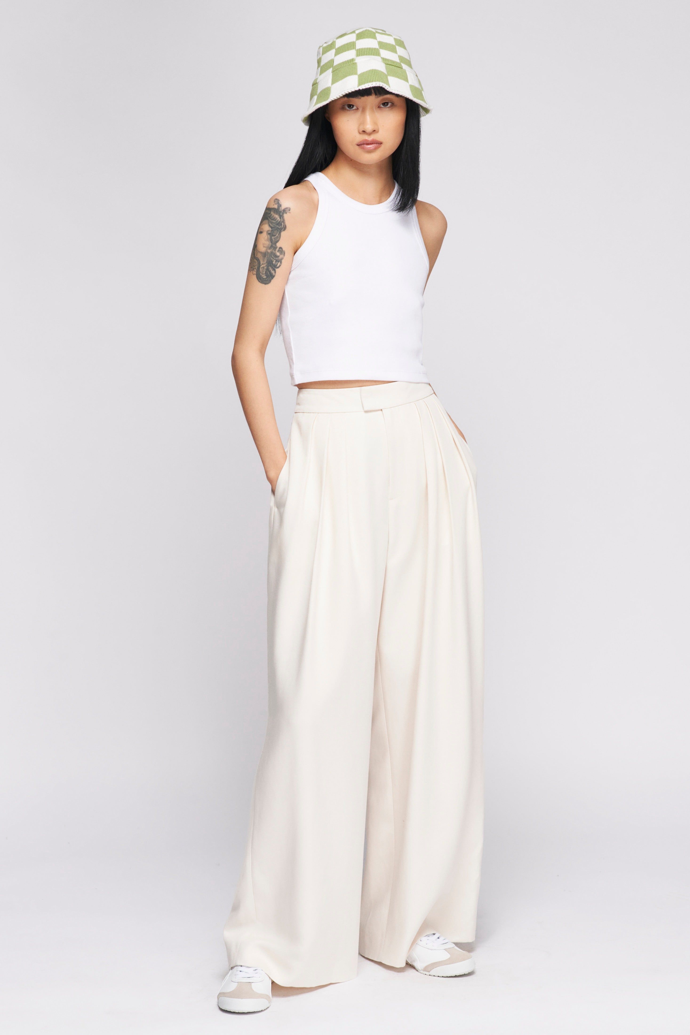 Women's Plaza Trouser in Alabaster sold by Kotn