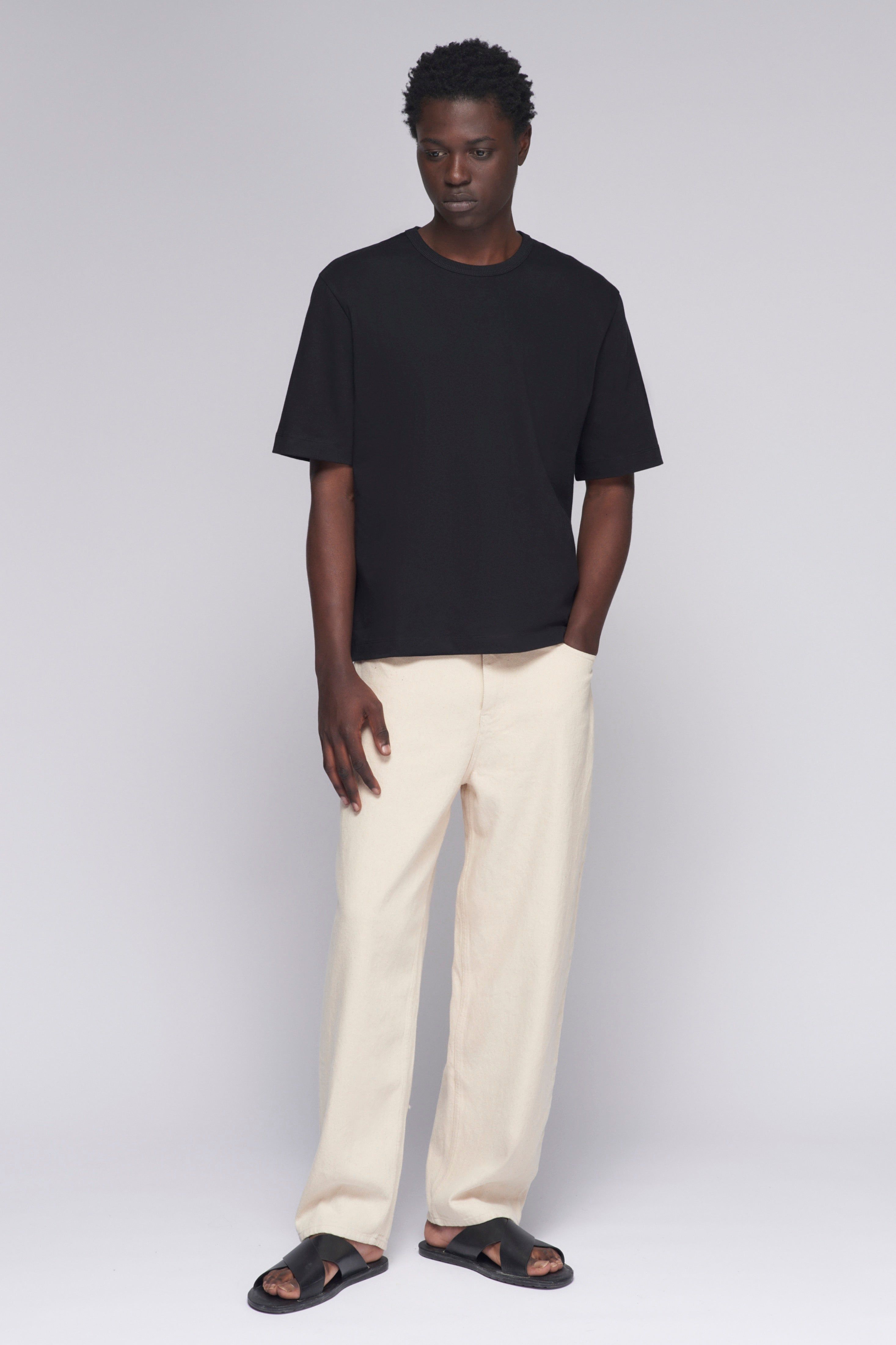 Unisex Heavyweight Box Crew in Black sold by Kotn product image thumbnail 2