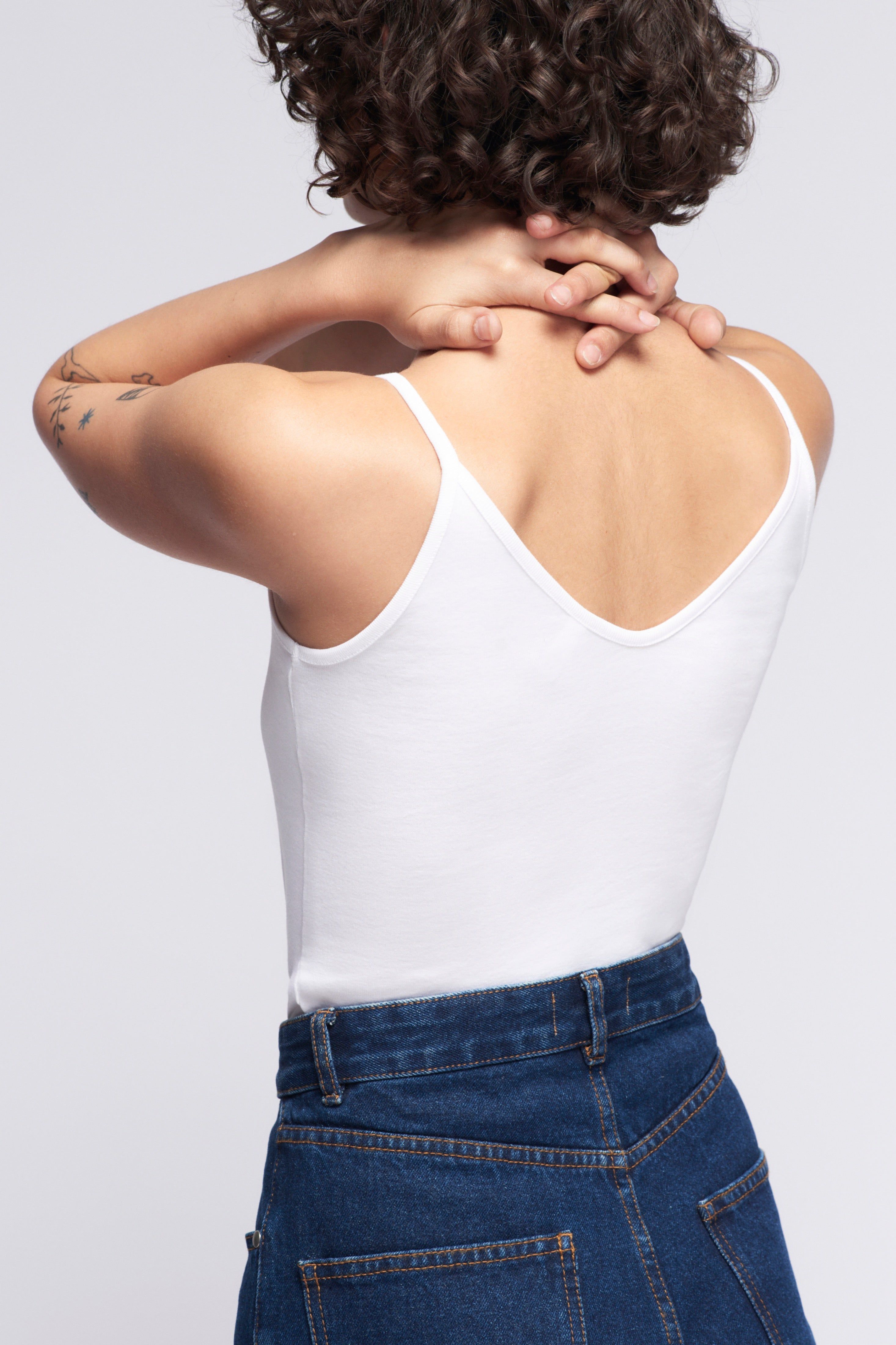 Women's V-neck Tank in White sold by Kotn product image thumbnail 3