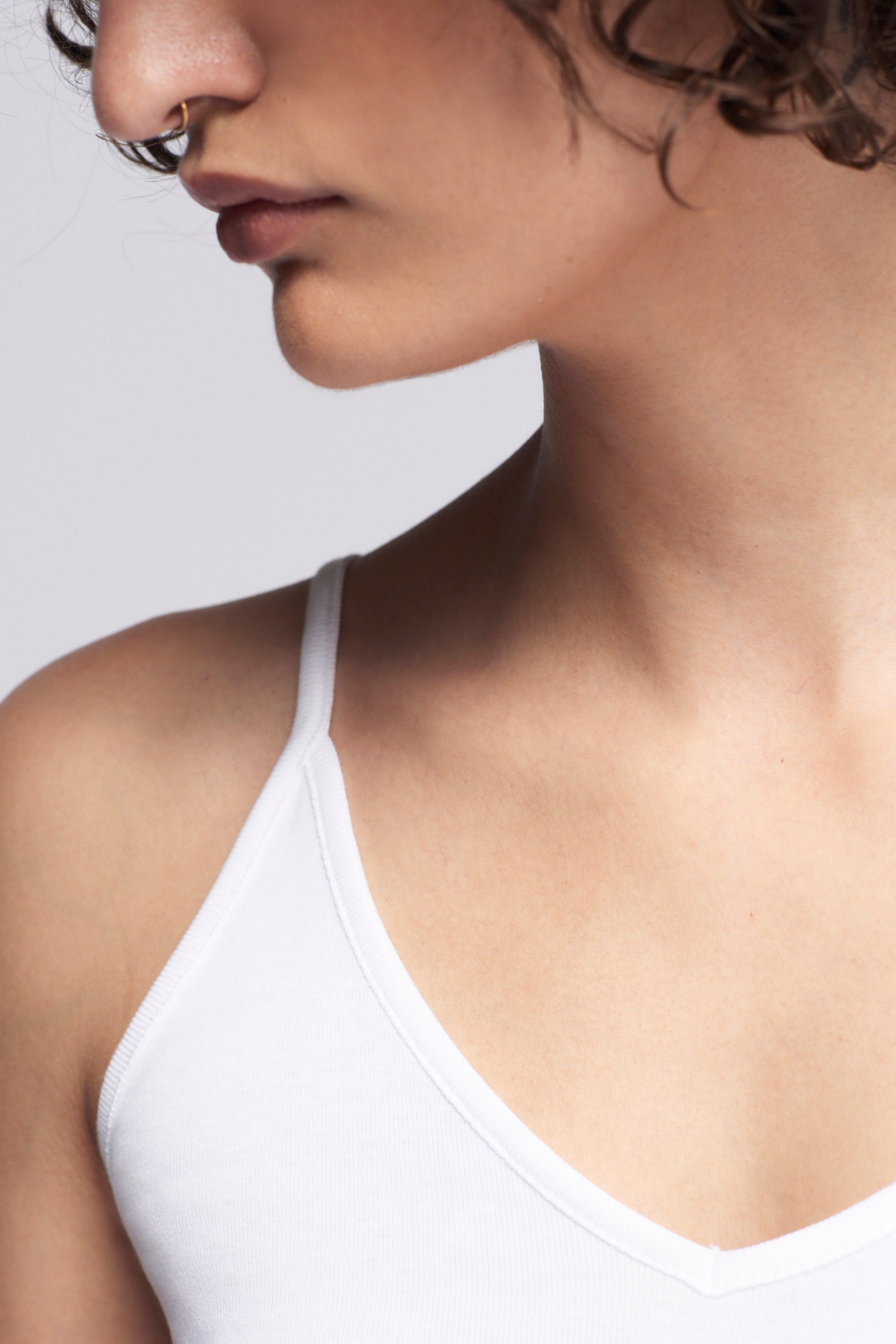 Women's V-neck Tank in White sold by Kotn product image thumbnail 4