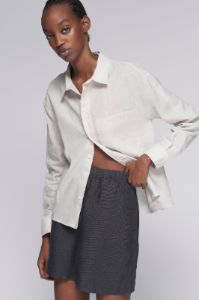 Unisex Cairo Linen Shirt in Natural sold by Kotn