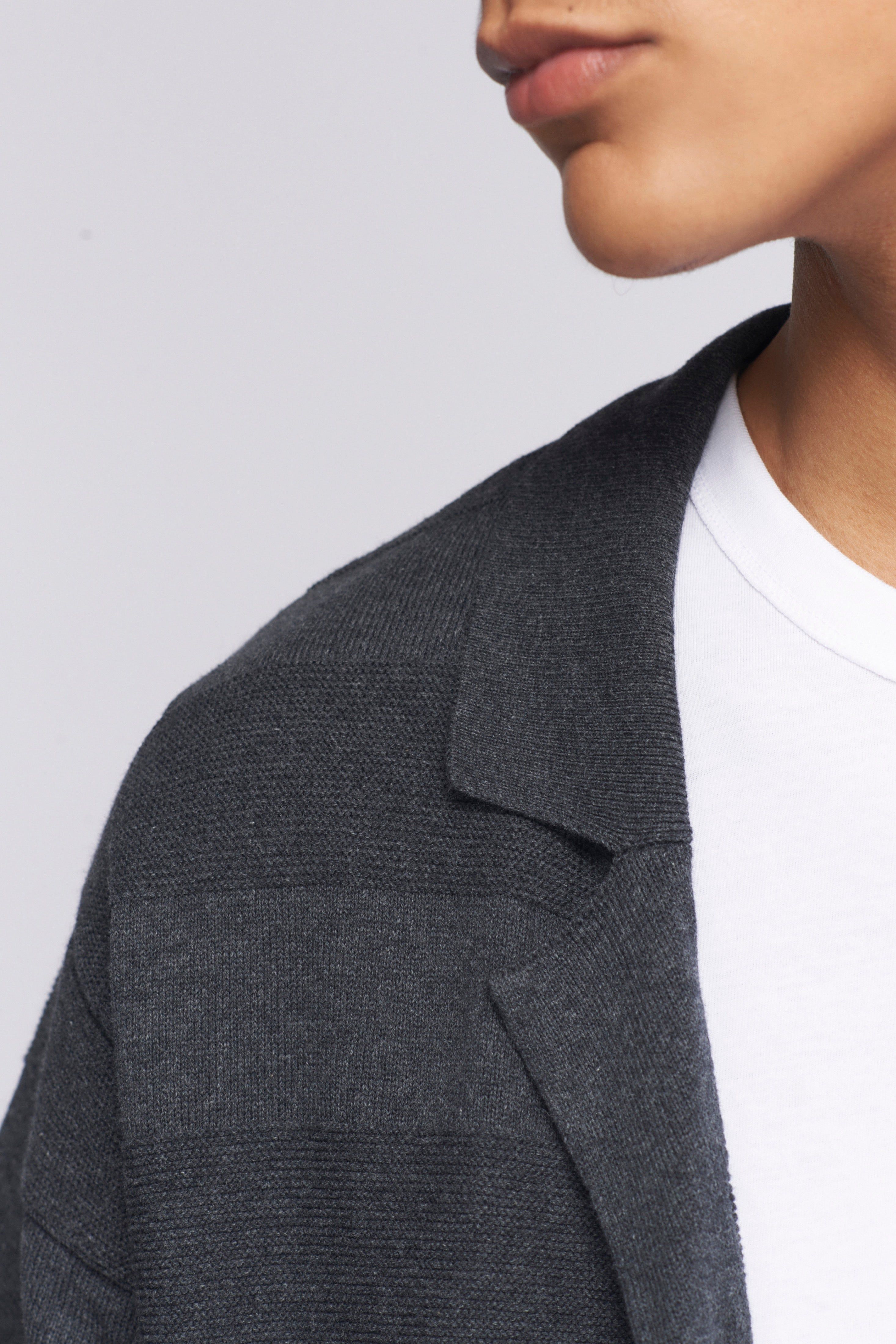 Men's Fine Knit Shirt in Charcoal Melange sold by Kotn product image thumbnail 5
