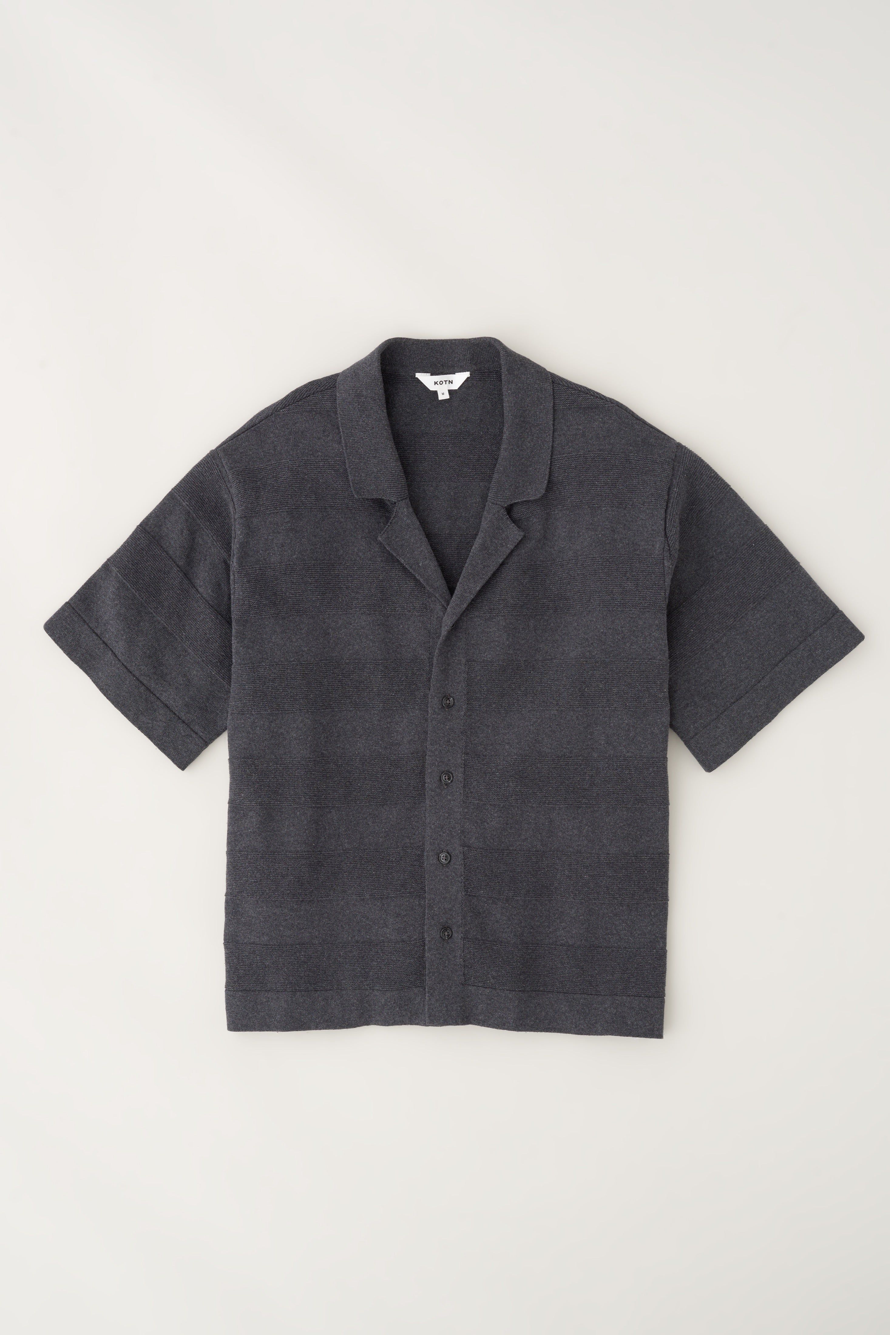 Men's Fine Knit Shirt in Charcoal Melange sold by Kotn product image thumbnail 6