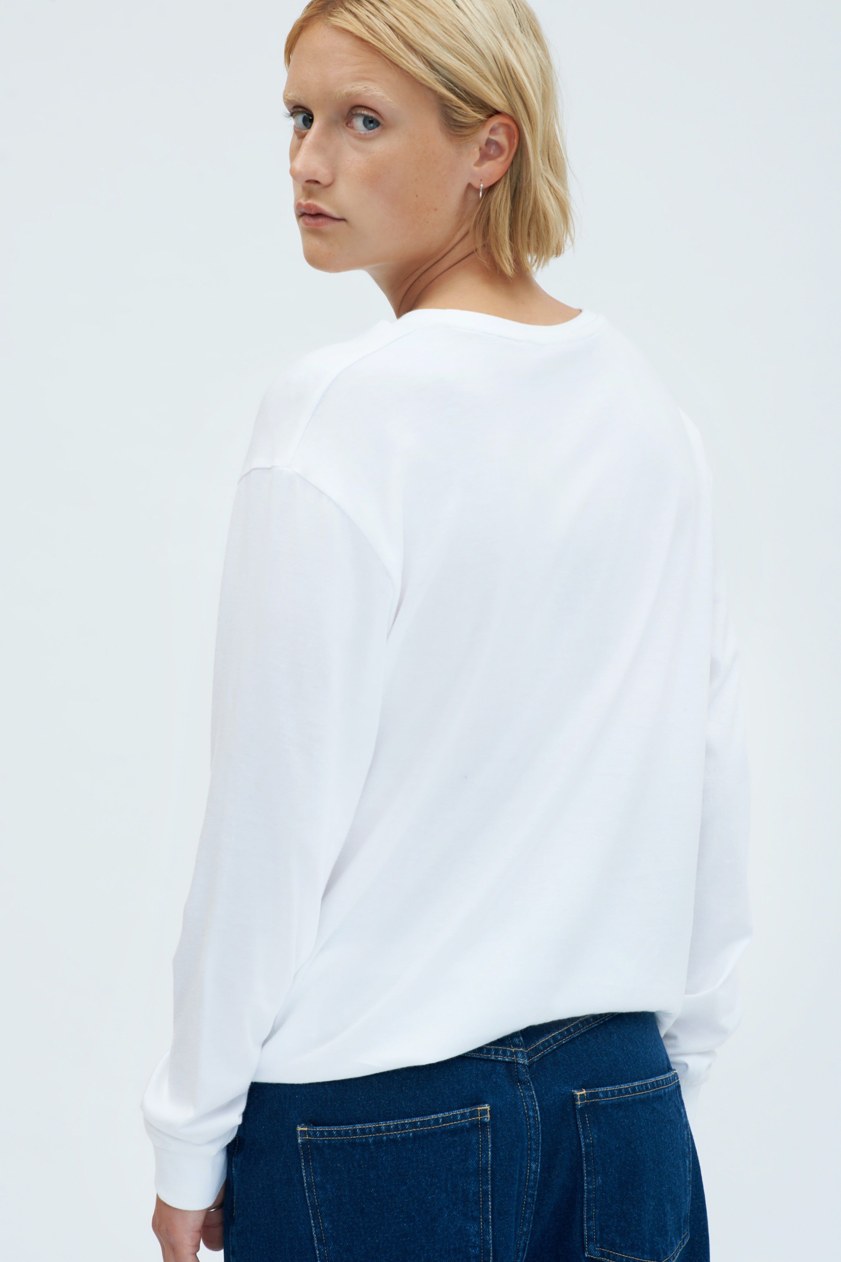 Essential Longsleeve in White sold by Kotn product image thumbnail 8