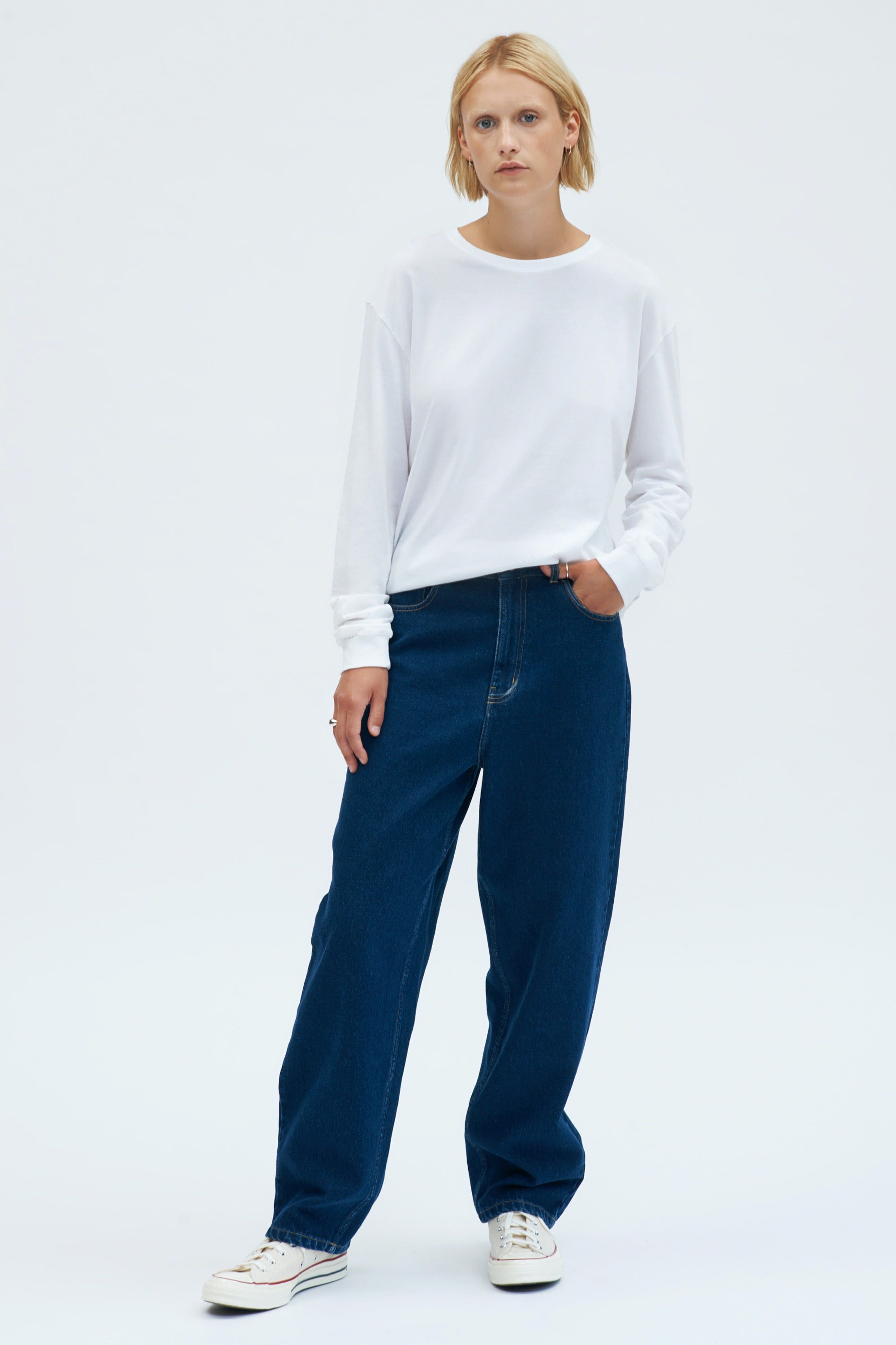 Essential Longsleeve in White sold by Kotn product image thumbnail 2