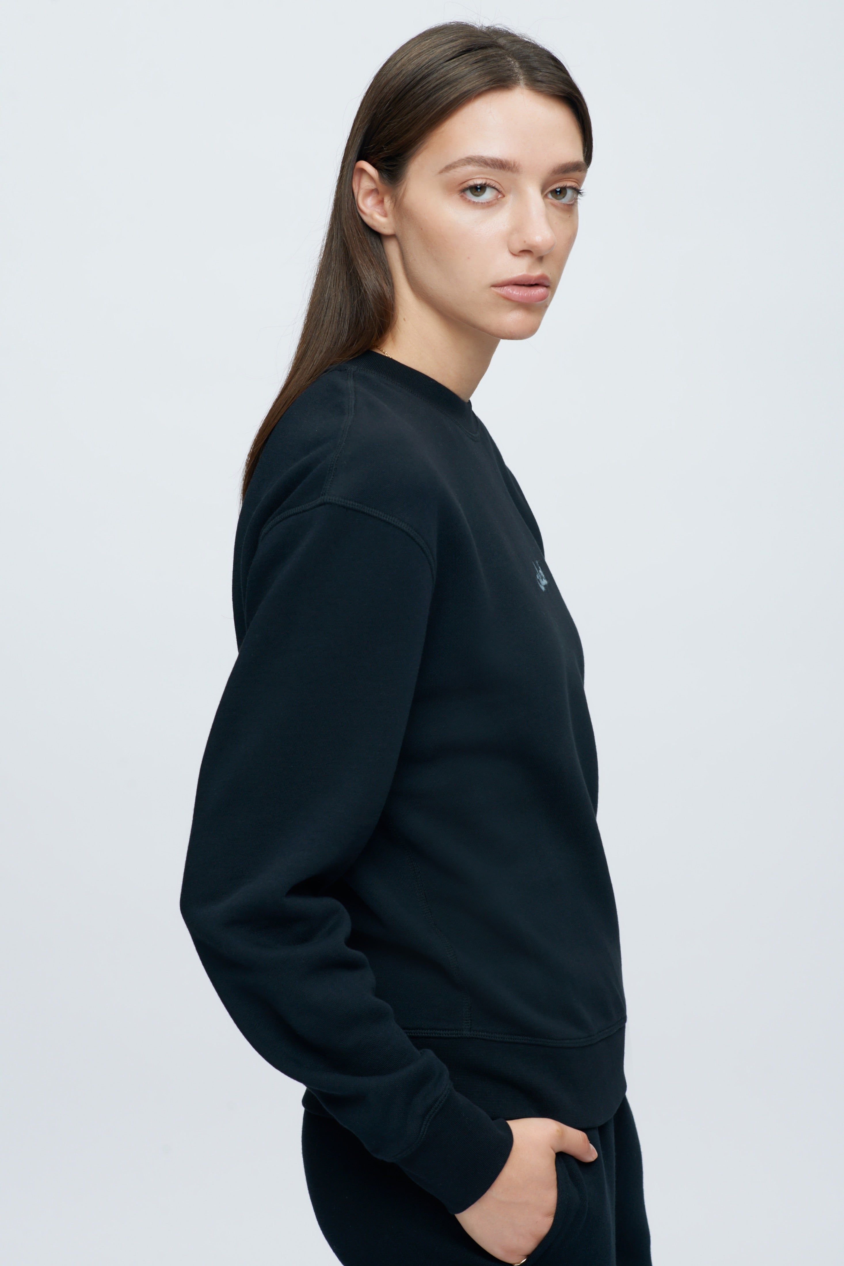 Women's Logo Sweatshirt in Black sold by Kotn product image thumbnail 3