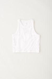 Women's Crop Racer Tank in White sold by Kotn