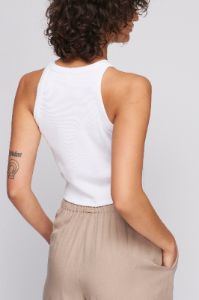 Women's Crop Racer Tank in White sold by Kotn