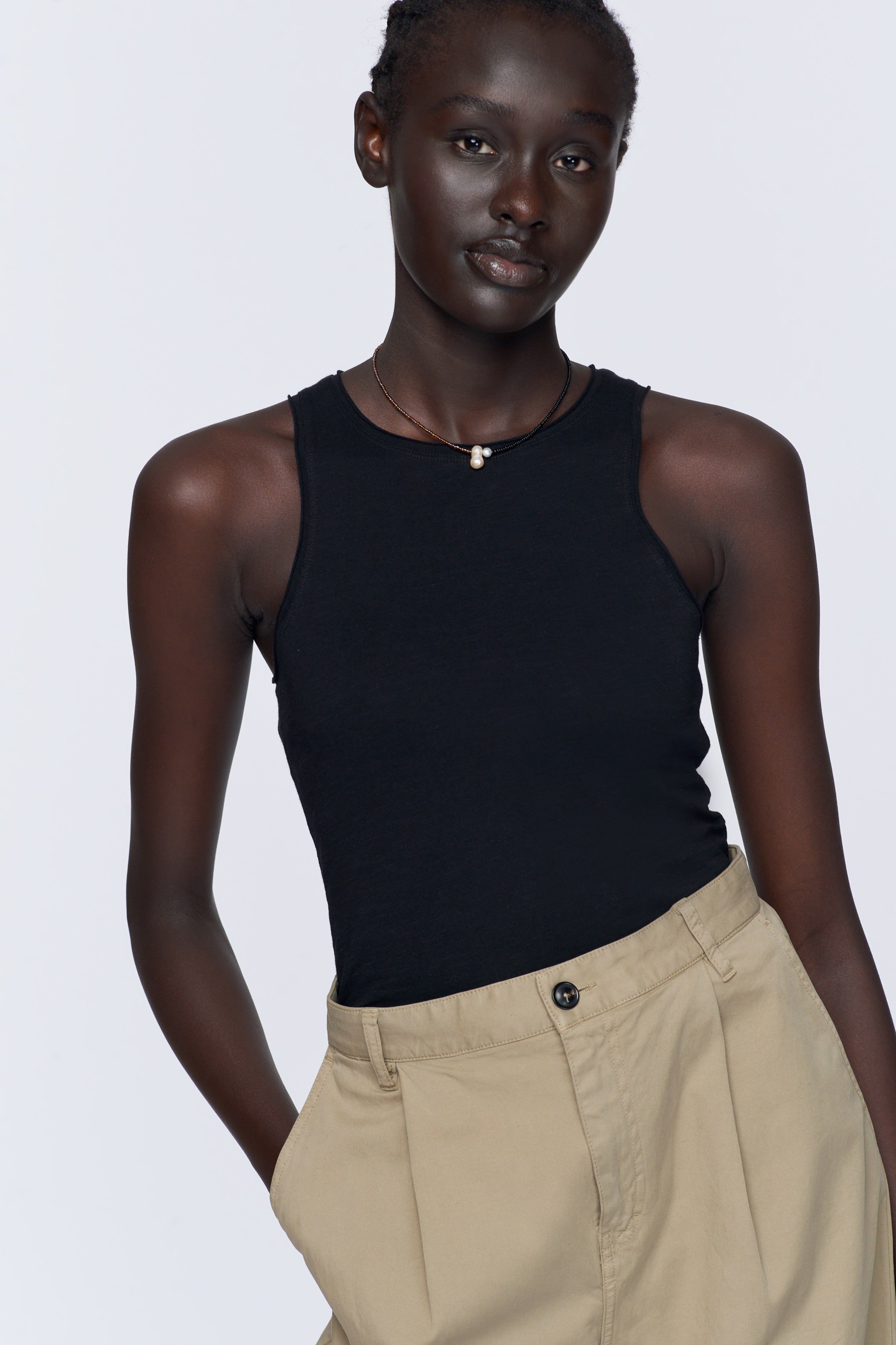 Women's Raw Edge Tank in Black sold by Kotn product image thumbnail 2