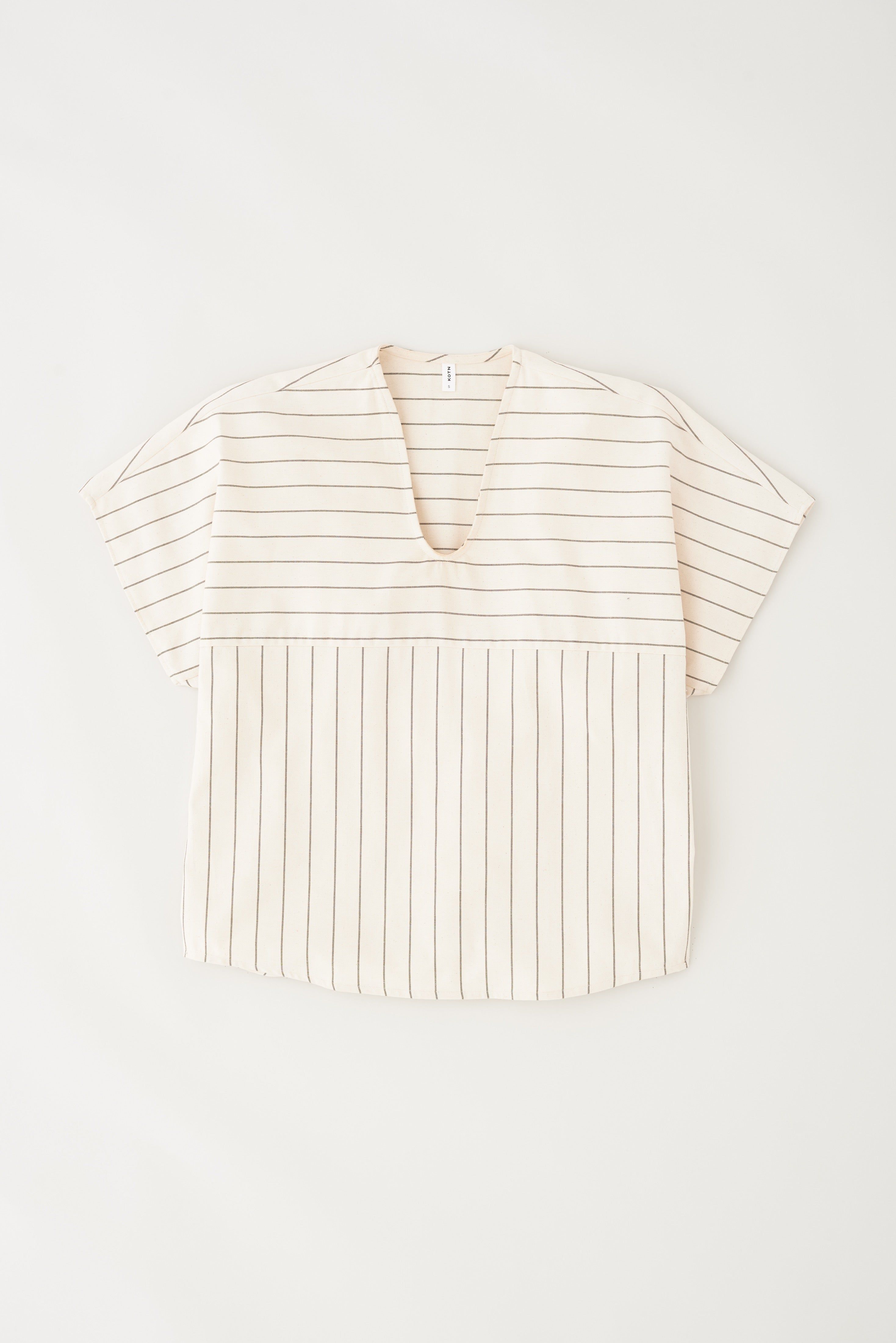 Unisex Woven Top in Taupe Stripe sold by Kotn product image thumbnail 9