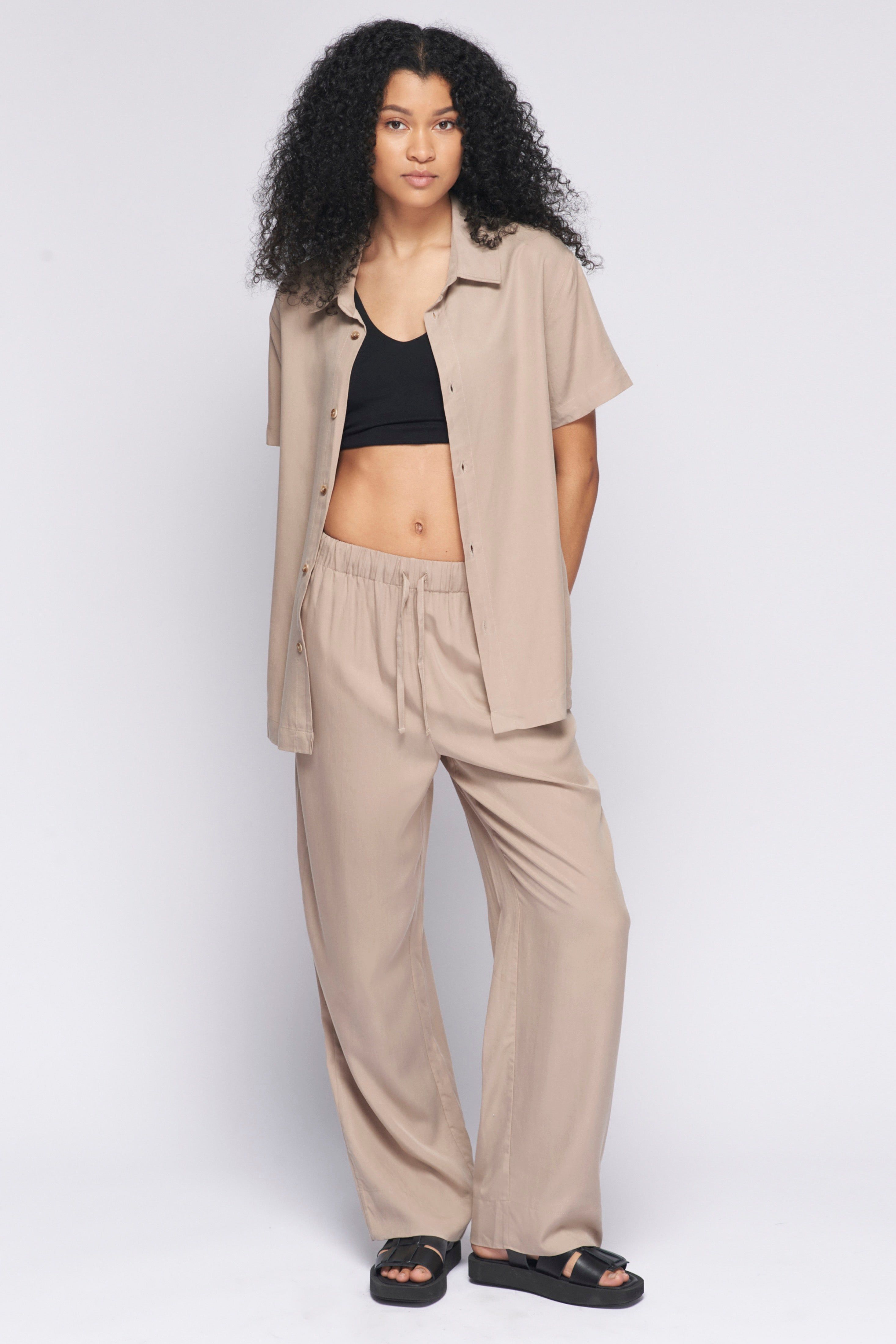 Unisex Flow Top in Tan sold by Kotn