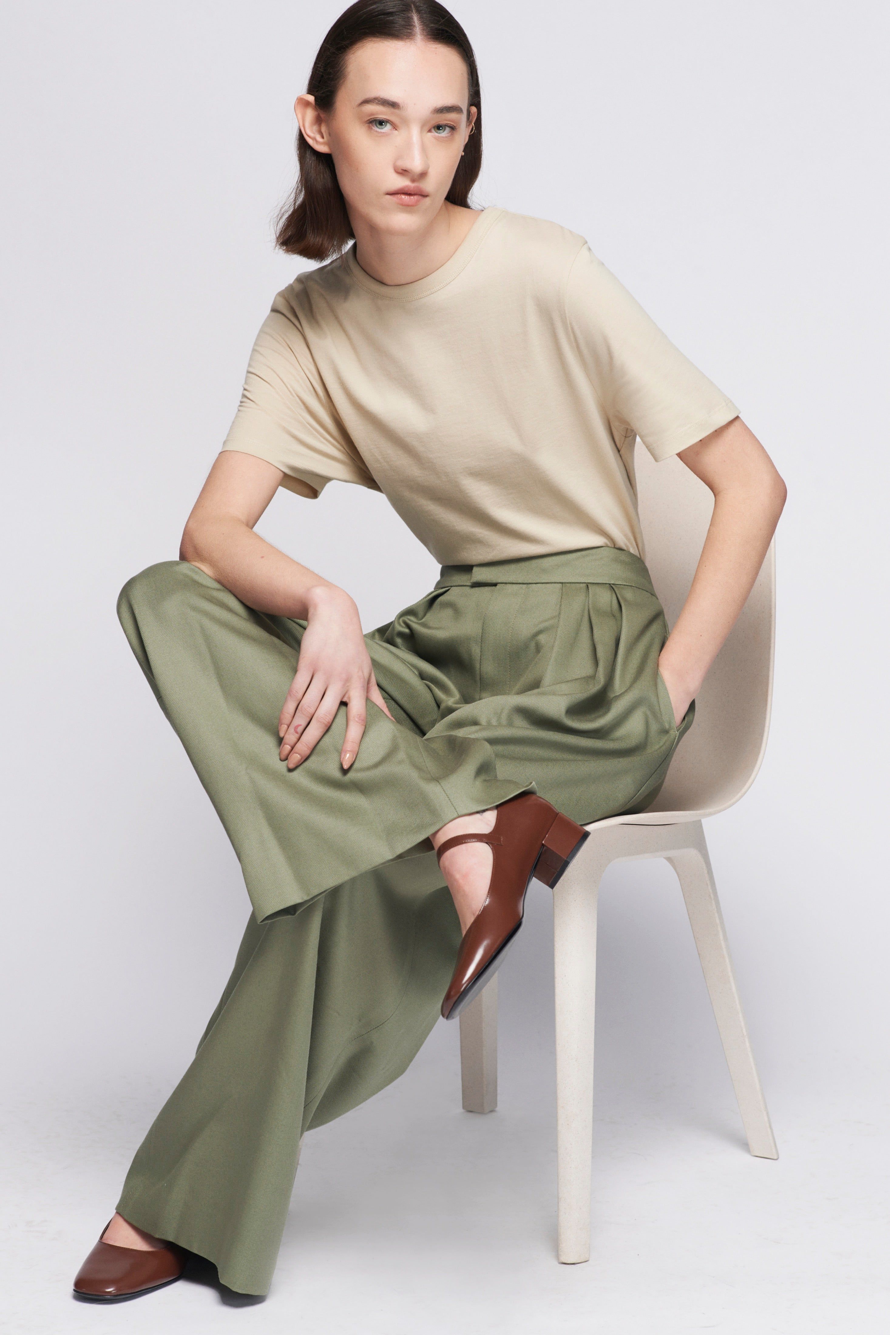 Women's Easy Crew in White Sand sold by Kotn product image thumbnail 4