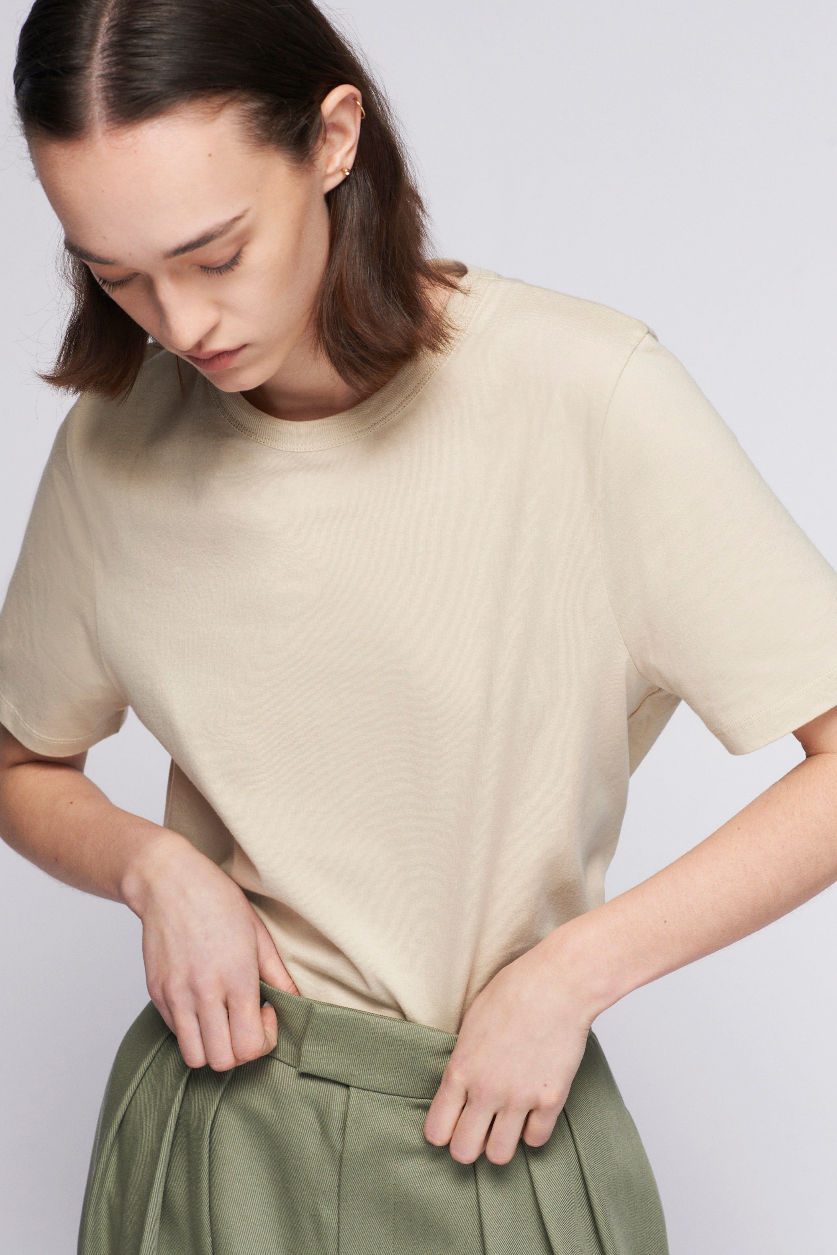 Women's Easy Crew in White Sand sold by Kotn product image thumbnail 2