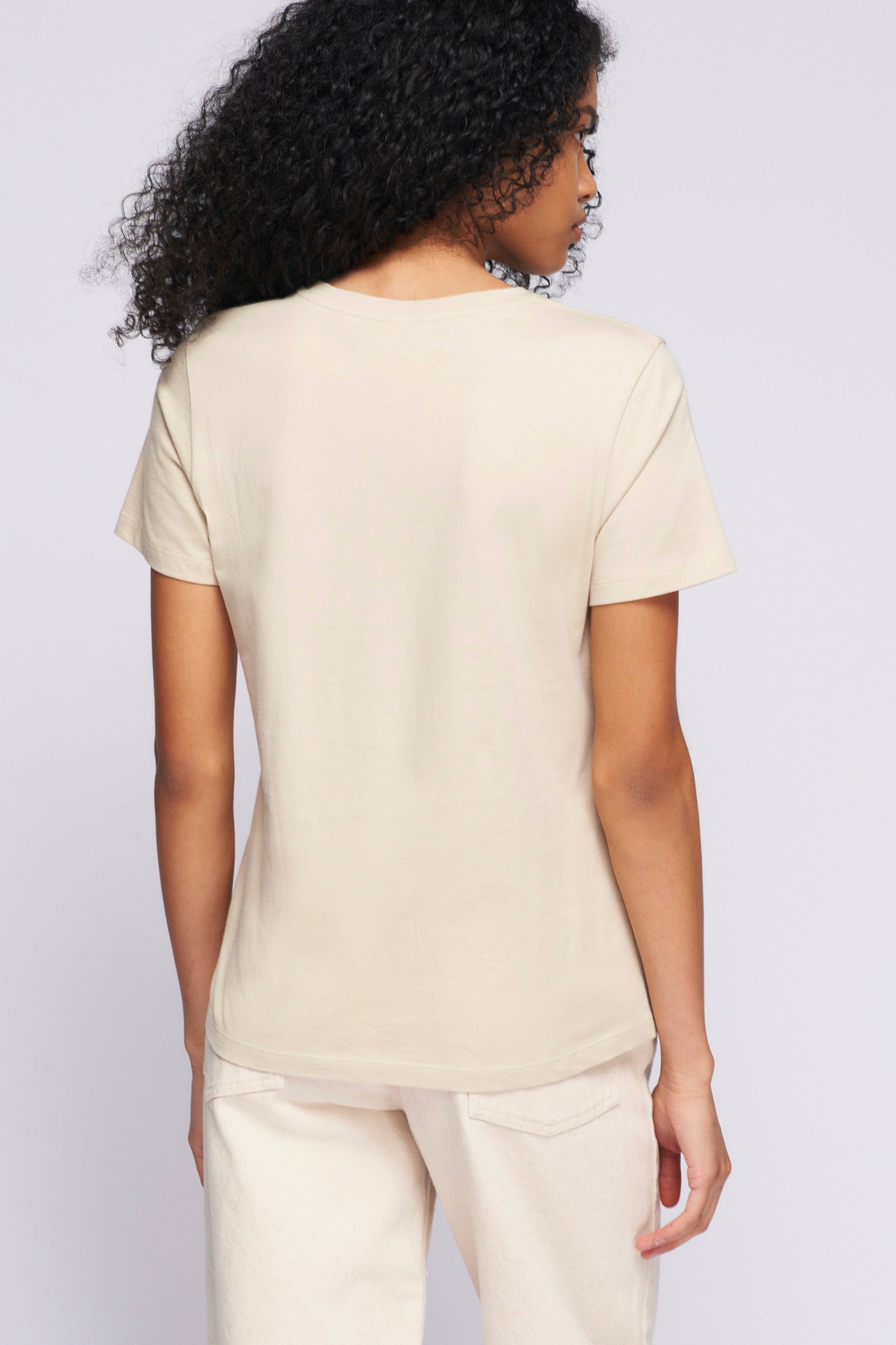Women's Essential Crew in White Sand sold by Kotn product image thumbnail 3