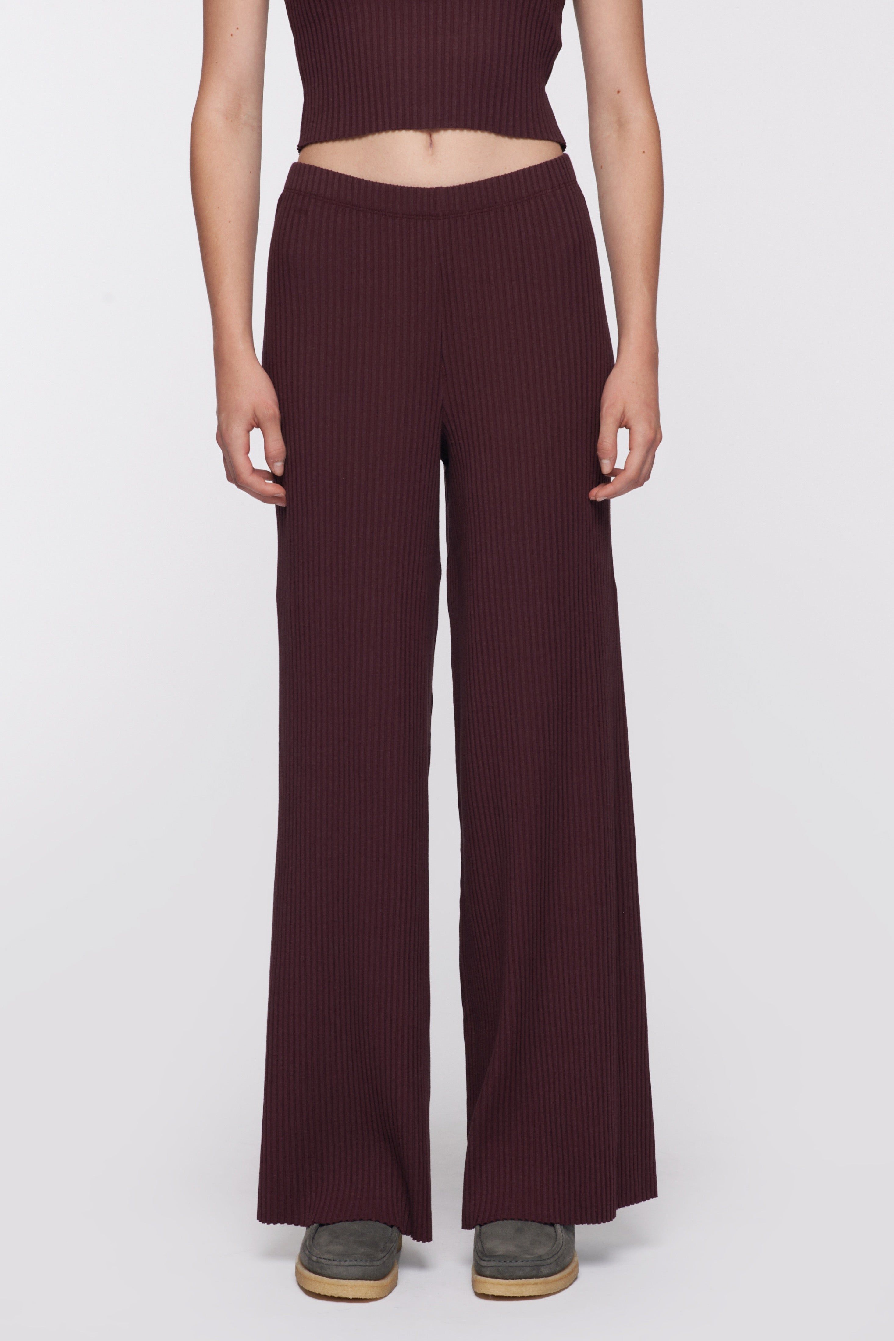 Women's Rib Pant in Cabernet sold by Kotn product image thumbnail 2