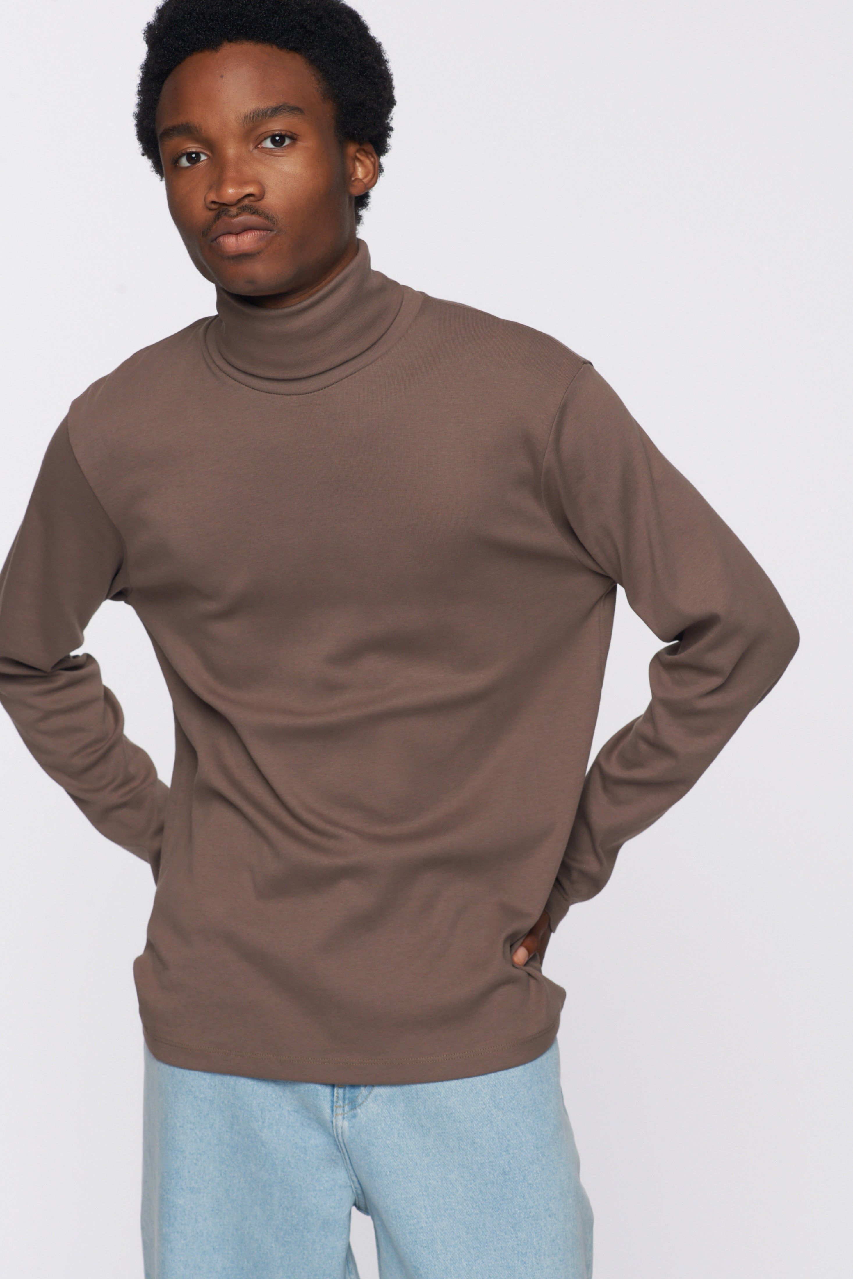 Men's Turtleneck in Truffle sold by Kotn product image thumbnail 2