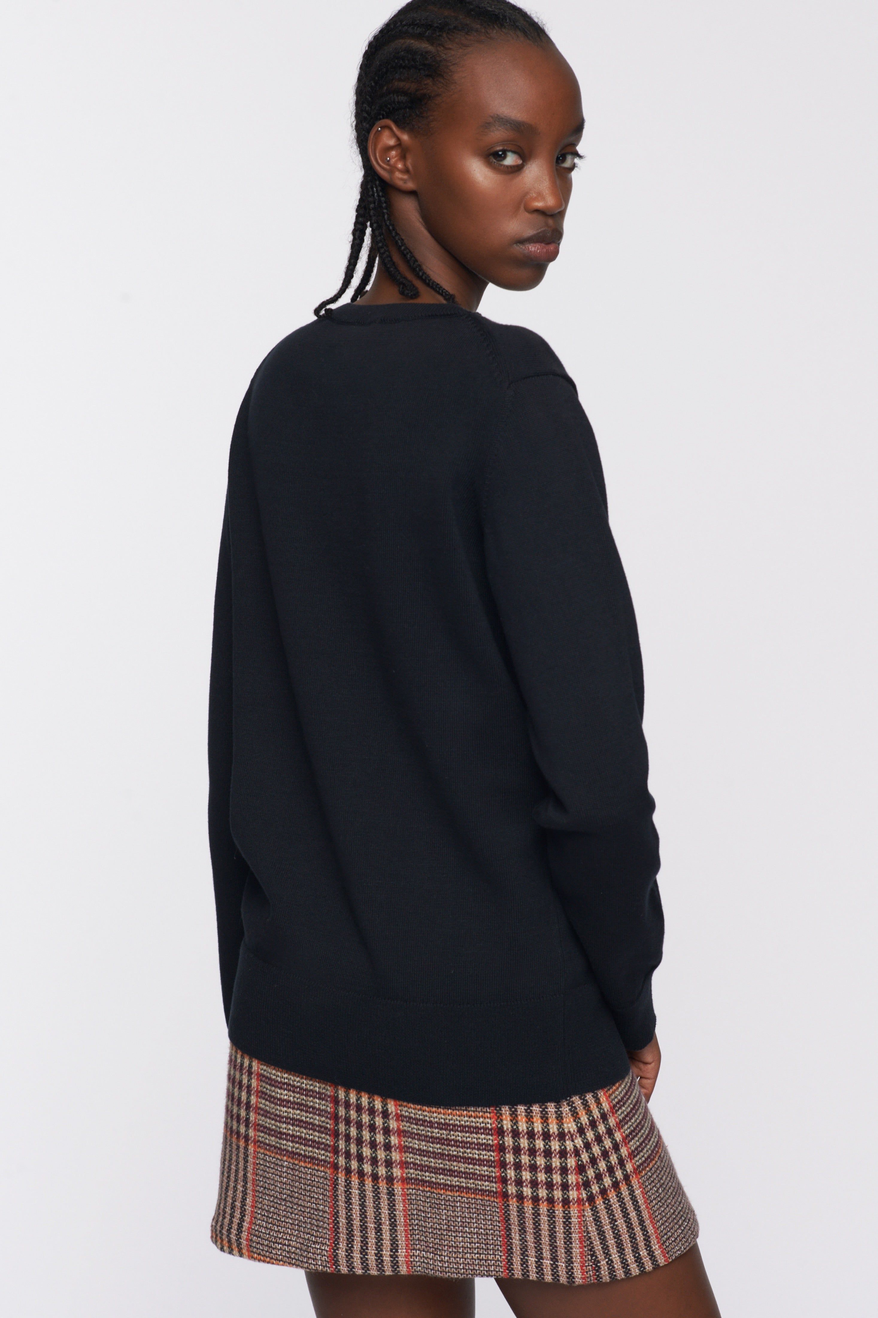 Women's Fine Knit Crewneck Sweater in Black sold by Kotn product image thumbnail 3