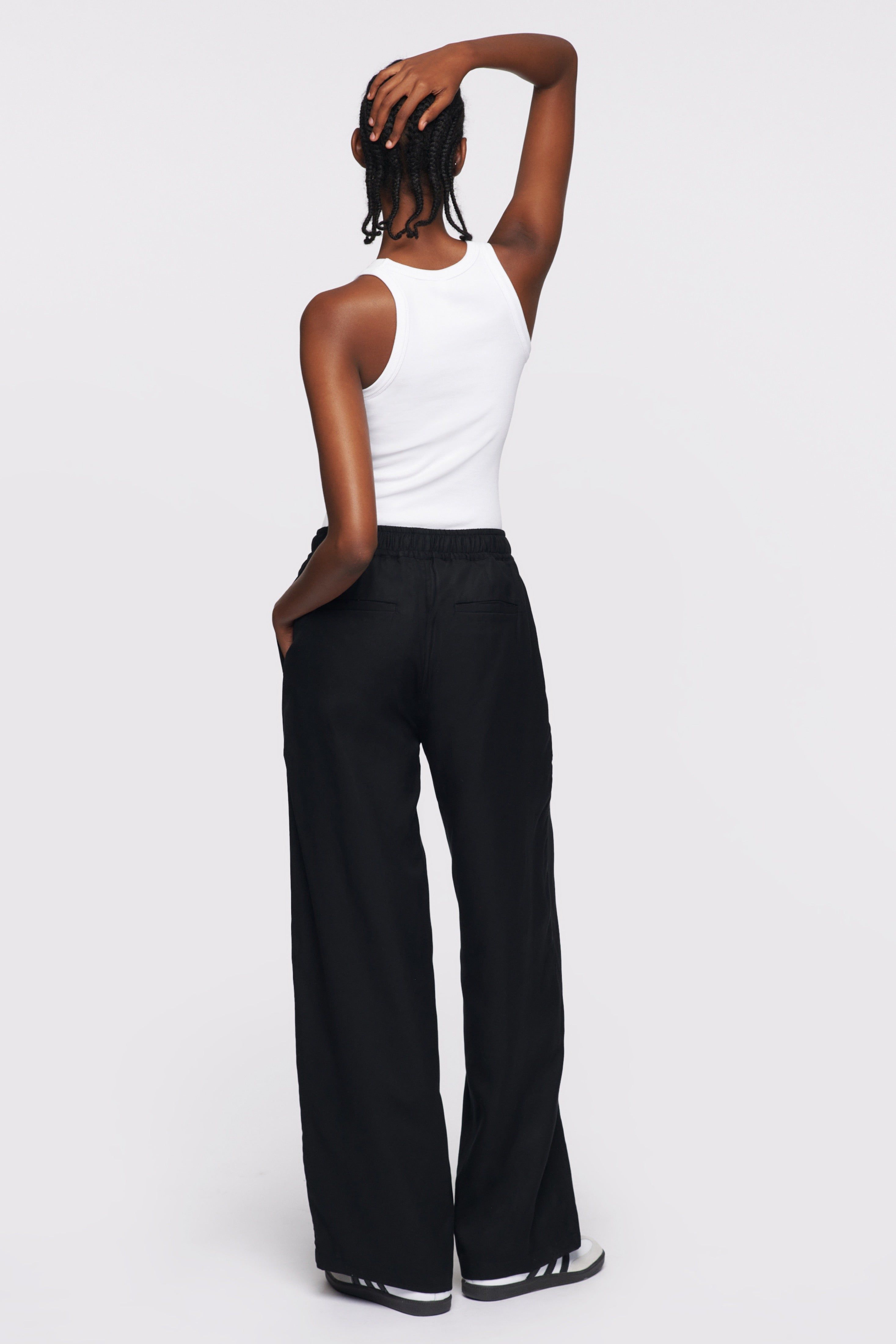 Unisex Wide Pull-On Trouser in Black sold by Kotn product image thumbnail 4