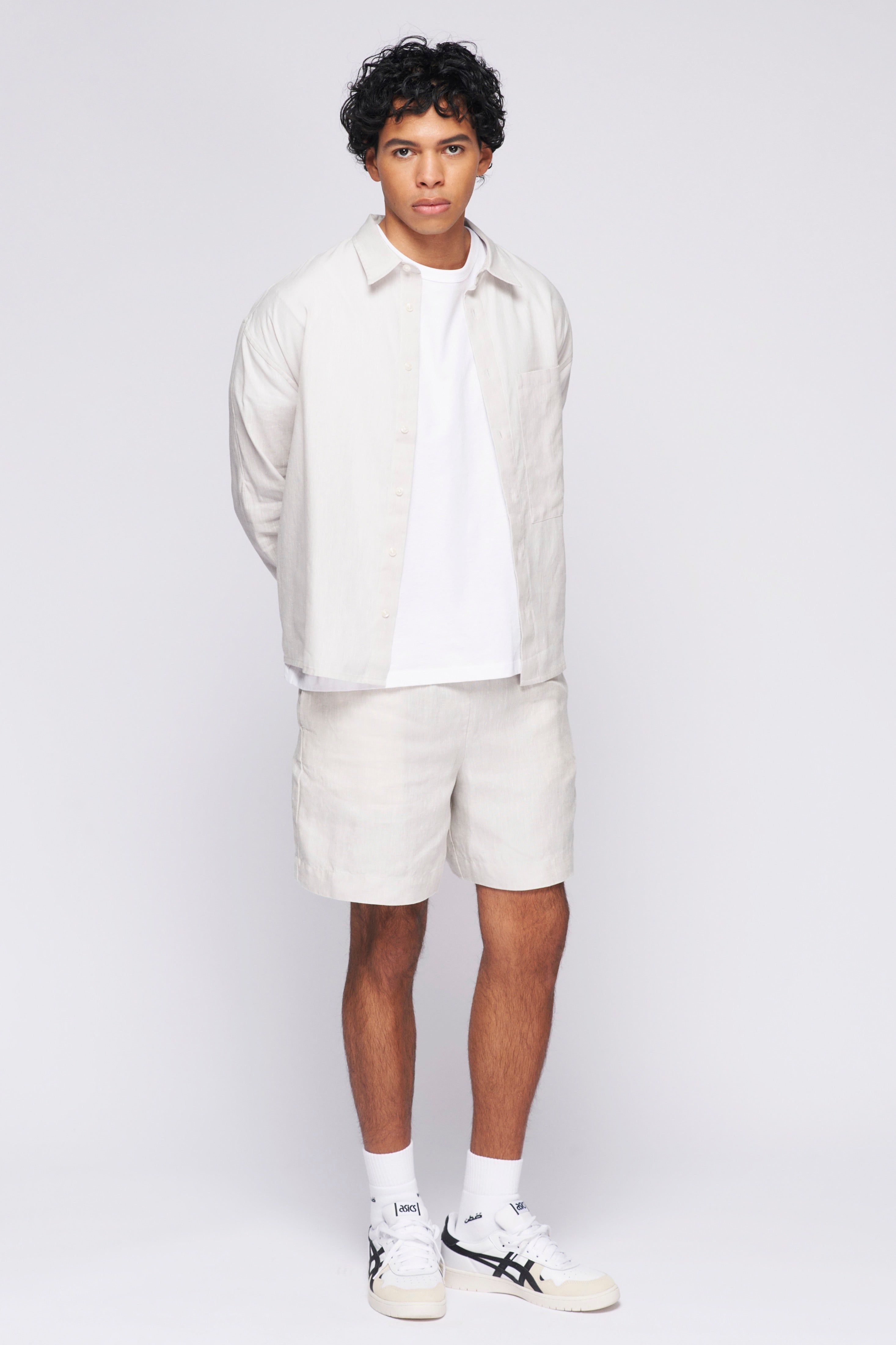 Unisex Cairo Linen Short in Natural sold by Kotn product image thumbnail 2
