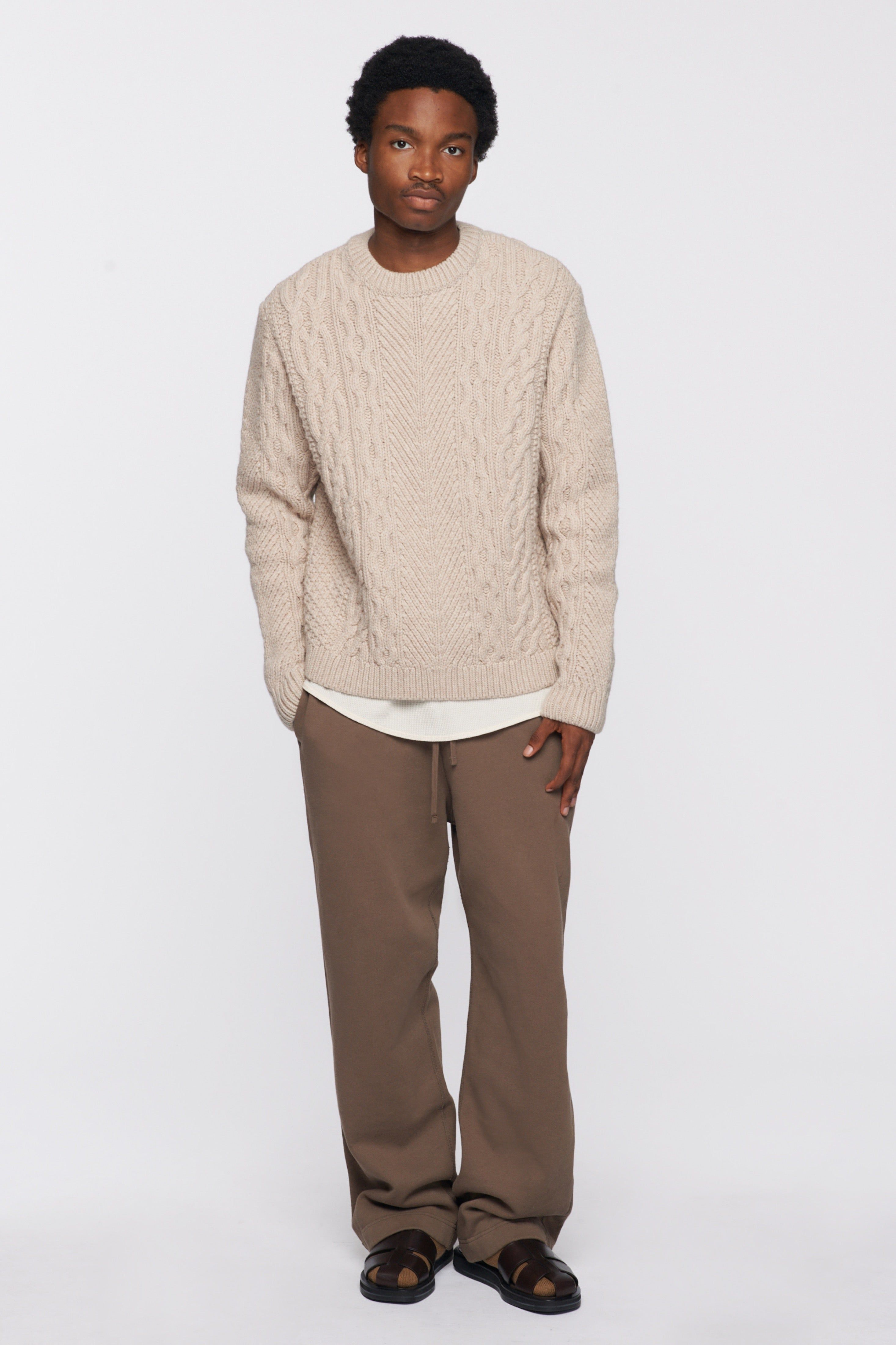 Men's Fisherman Sweater in Moon sold by Kotn