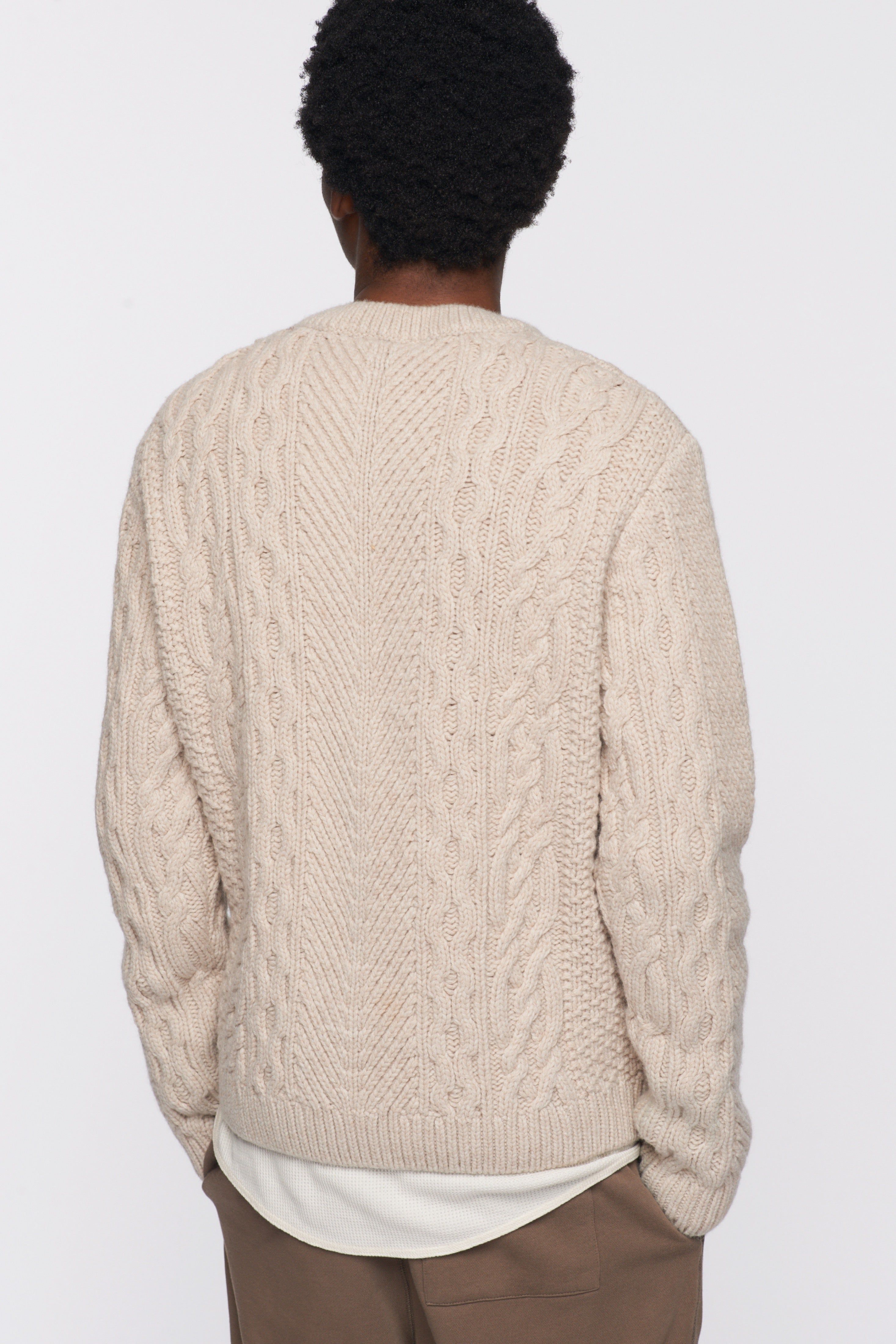Men's Fisherman Sweater in Moon sold by Kotn product image thumbnail 3