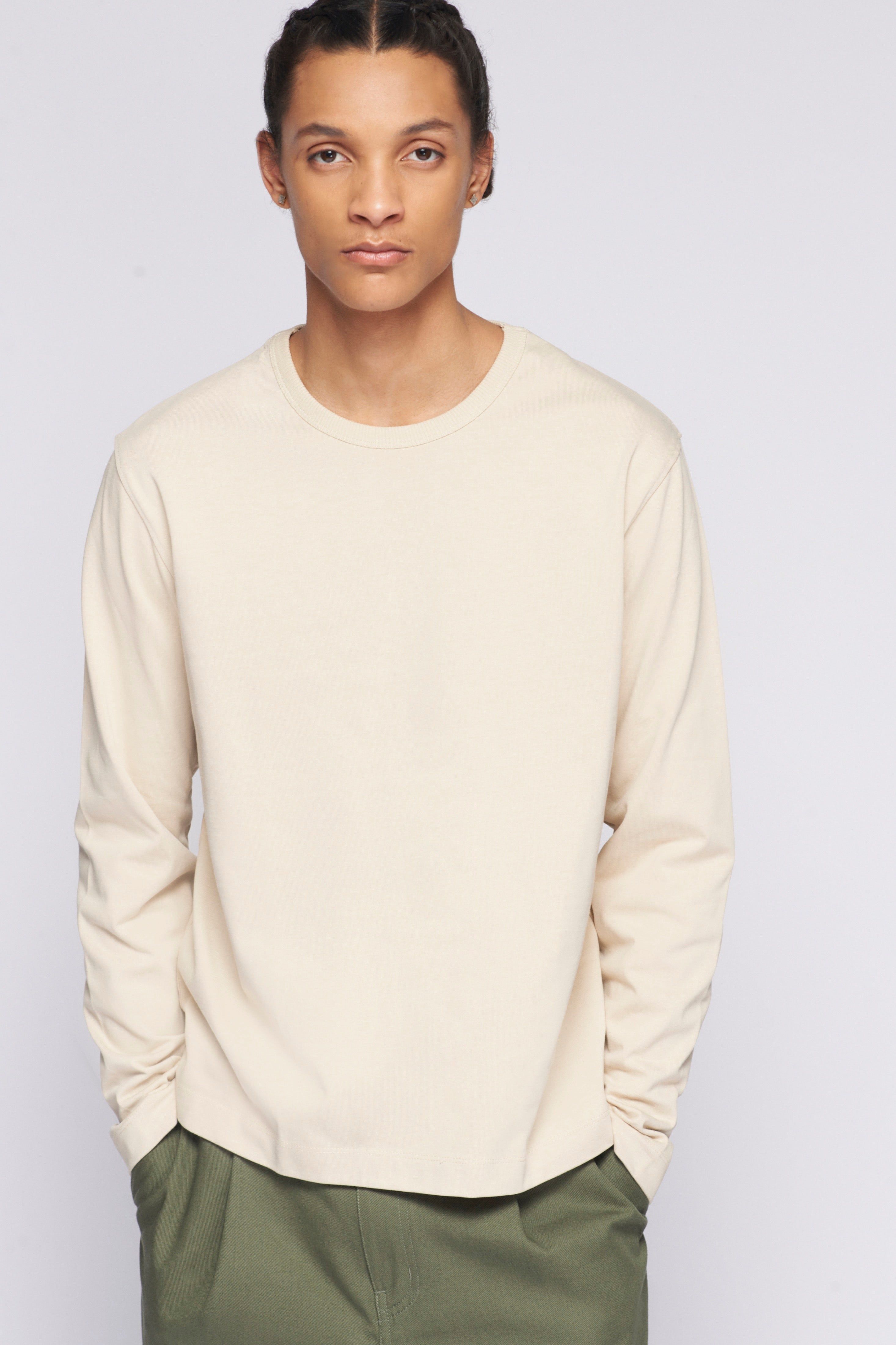 Men's Heavyweight Longsleeve in White Sand sold by Kotn product image thumbnail 2