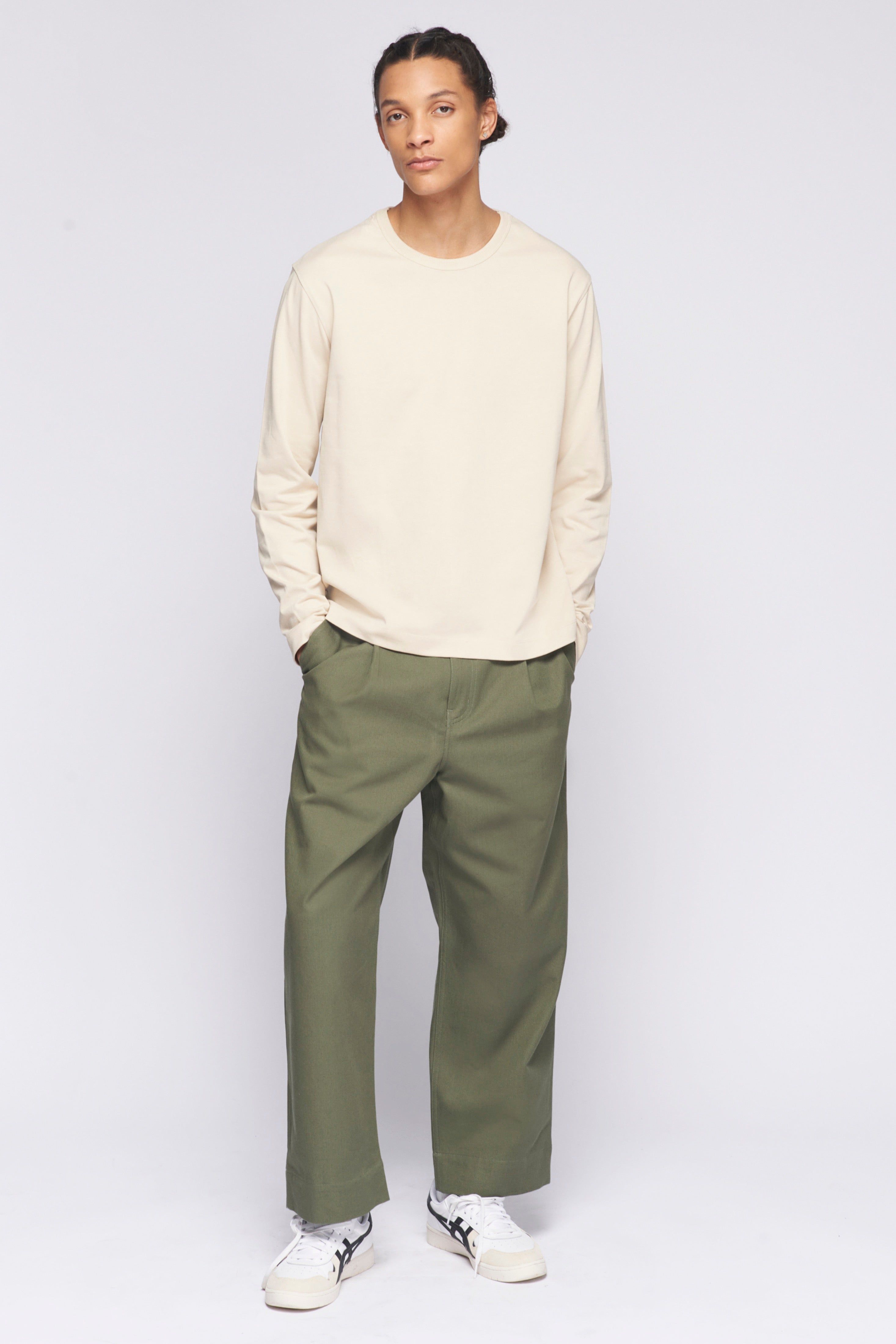 Men's Heavyweight Longsleeve in White Sand sold by Kotn