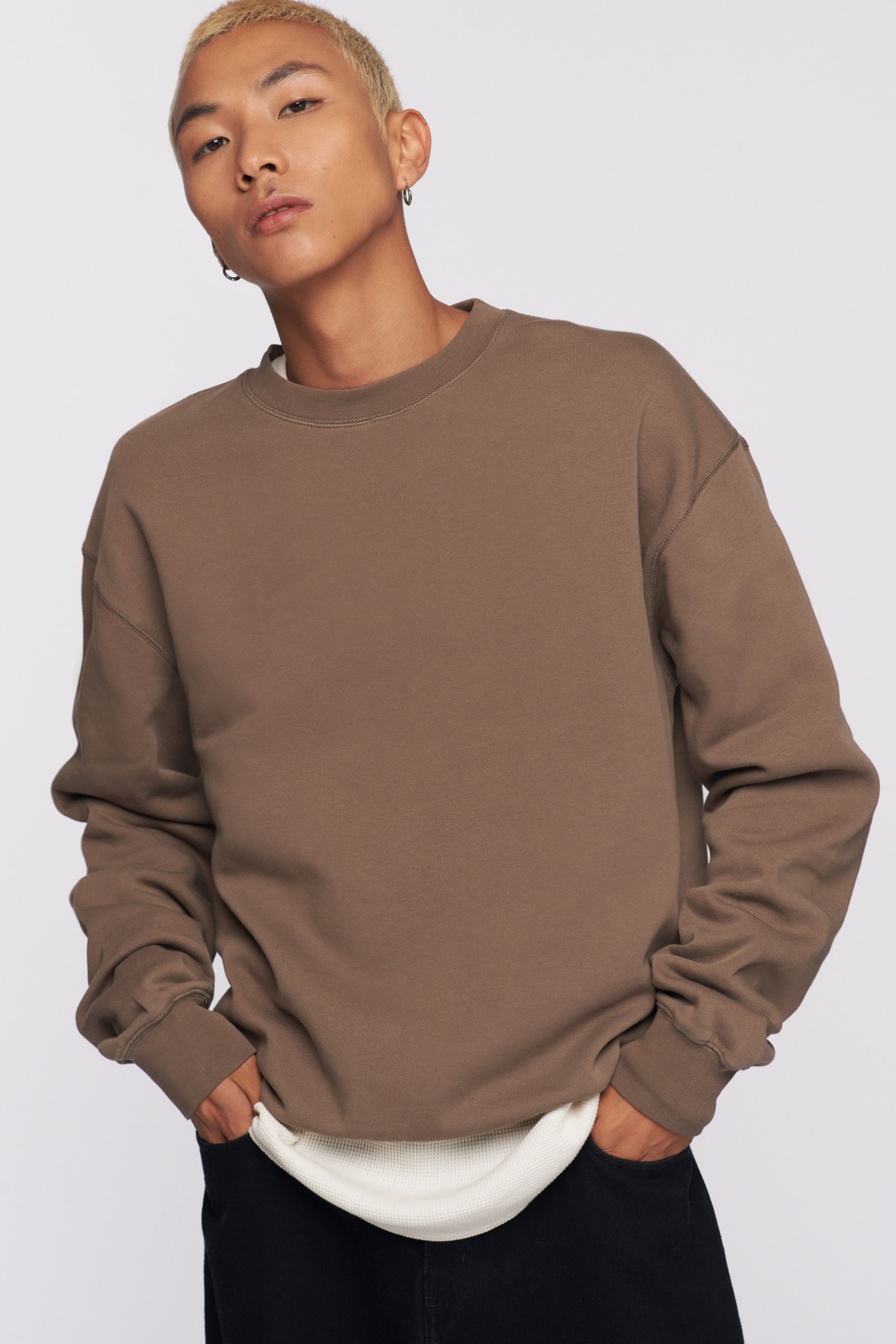 Men's Essential Sweatshirt in Truffle sold by Kotn product image thumbnail 2