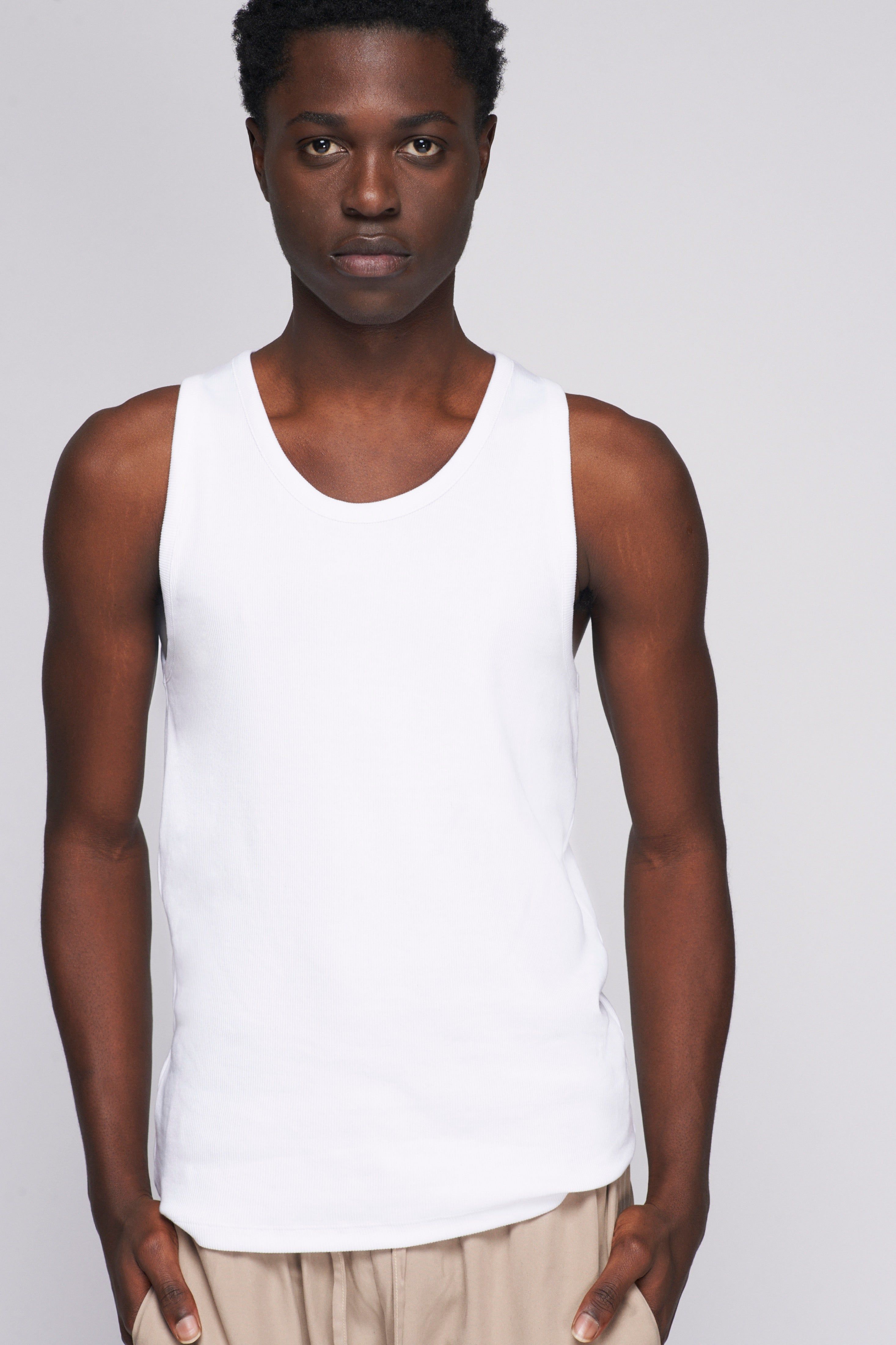 Men's Rib Tank in White sold by Kotn product image thumbnail 2
