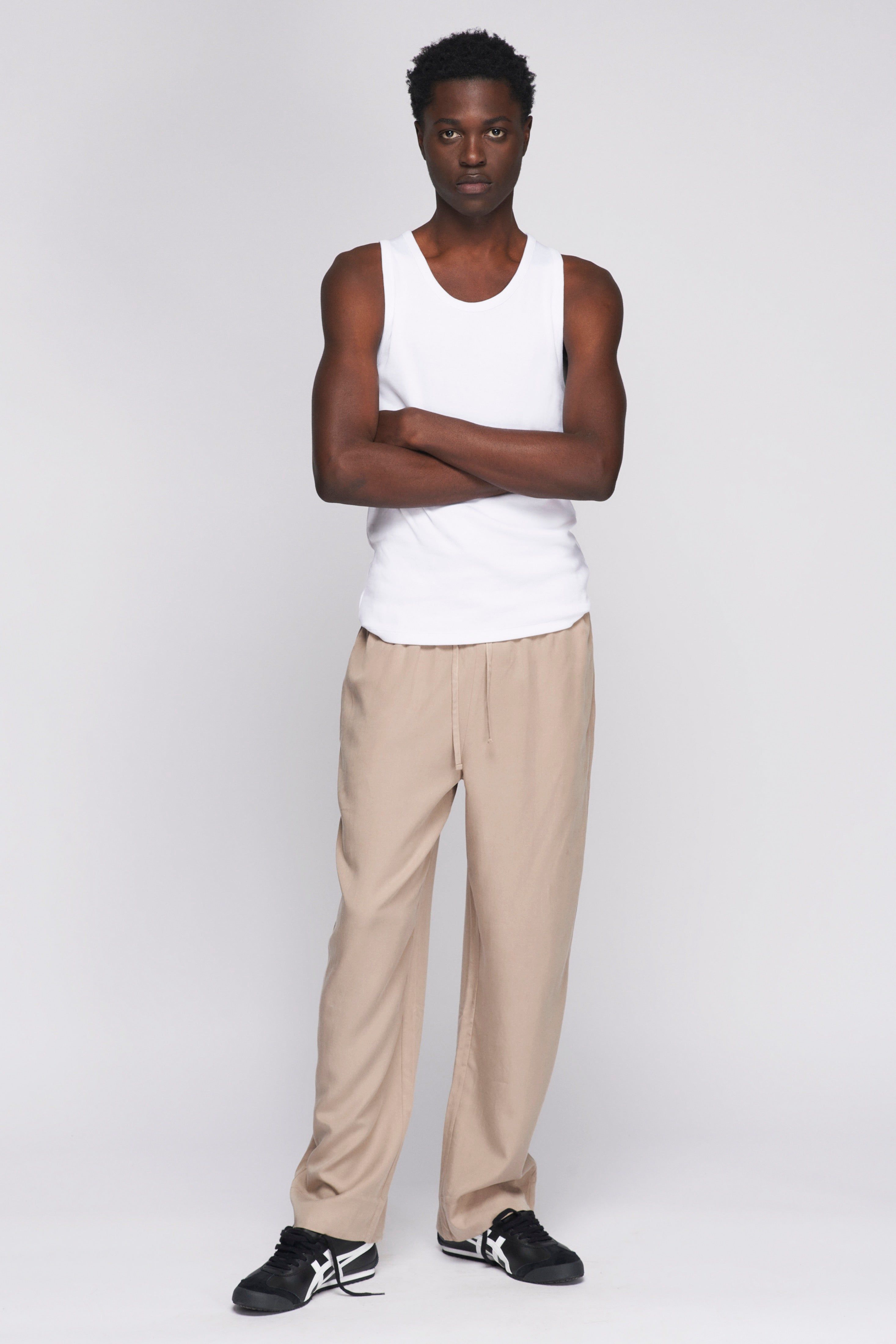 Men's Rib Tank in White sold by Kotn