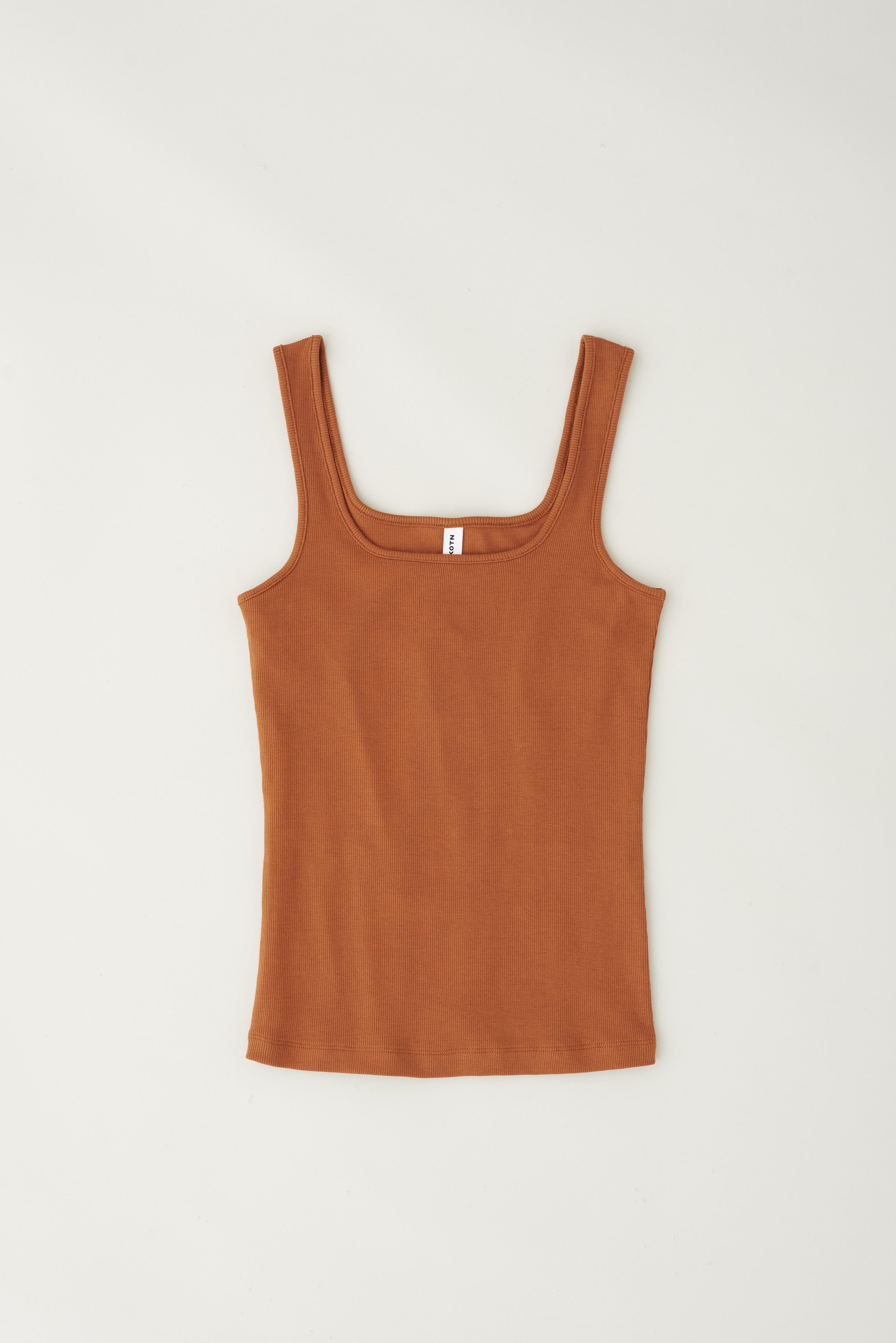 Women's Square Neck Tank in Terracotta sold by Kotn product image thumbnail 5