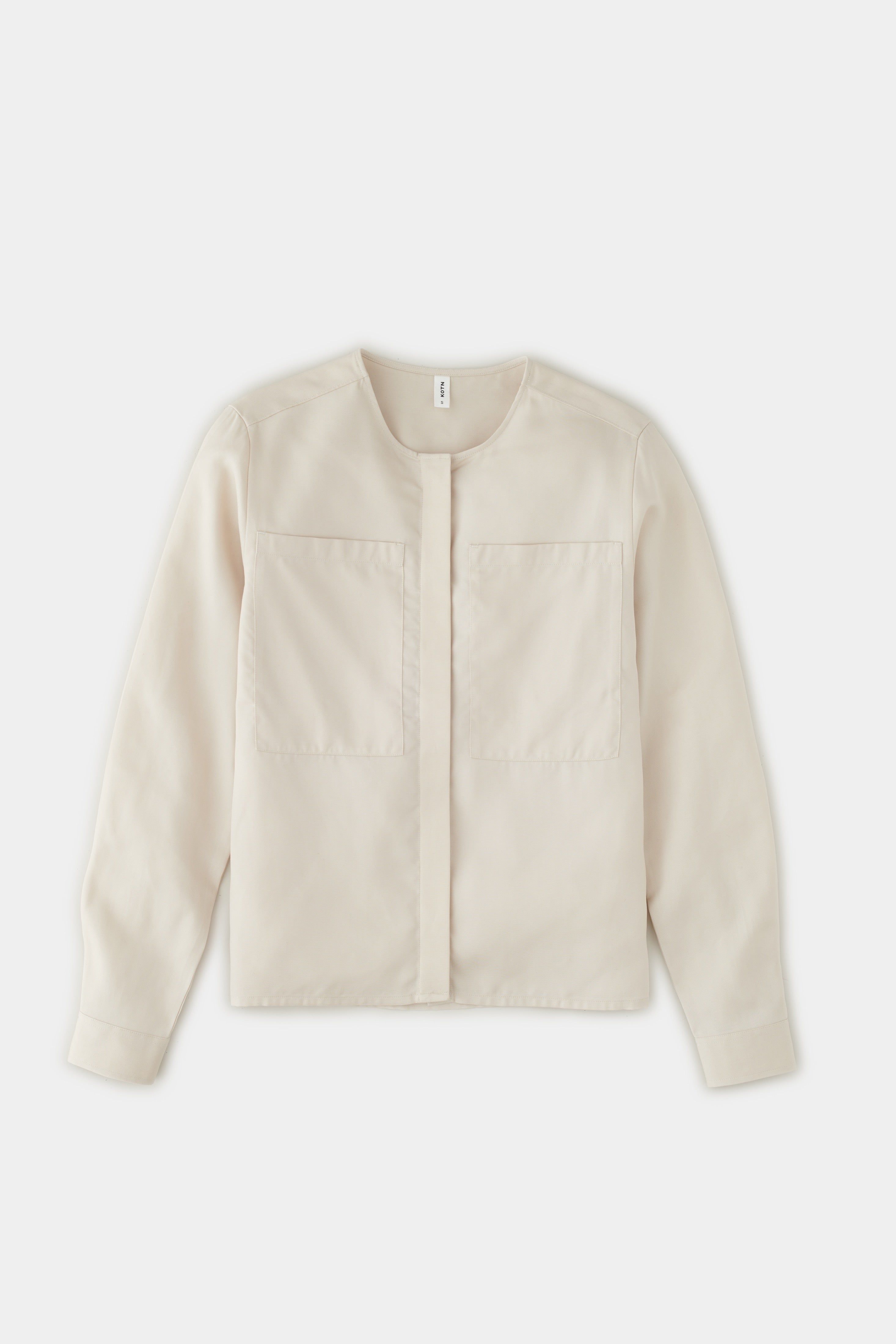 Women's Collarless Shirt in Pumice Stone sold by Kotn product image thumbnail 5