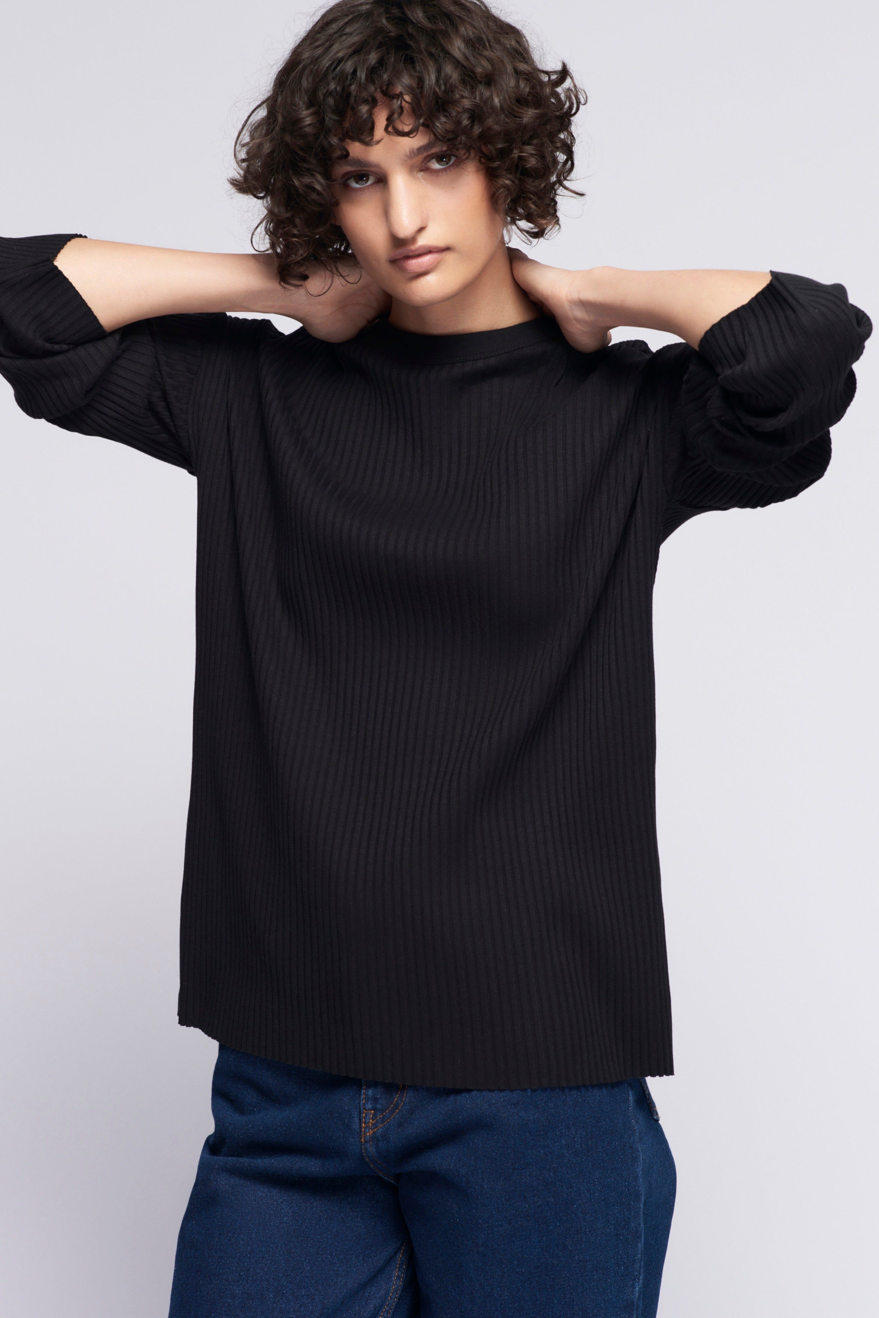 Women's Rib Longsleeve in Black sold by Kotn product image thumbnail 2
