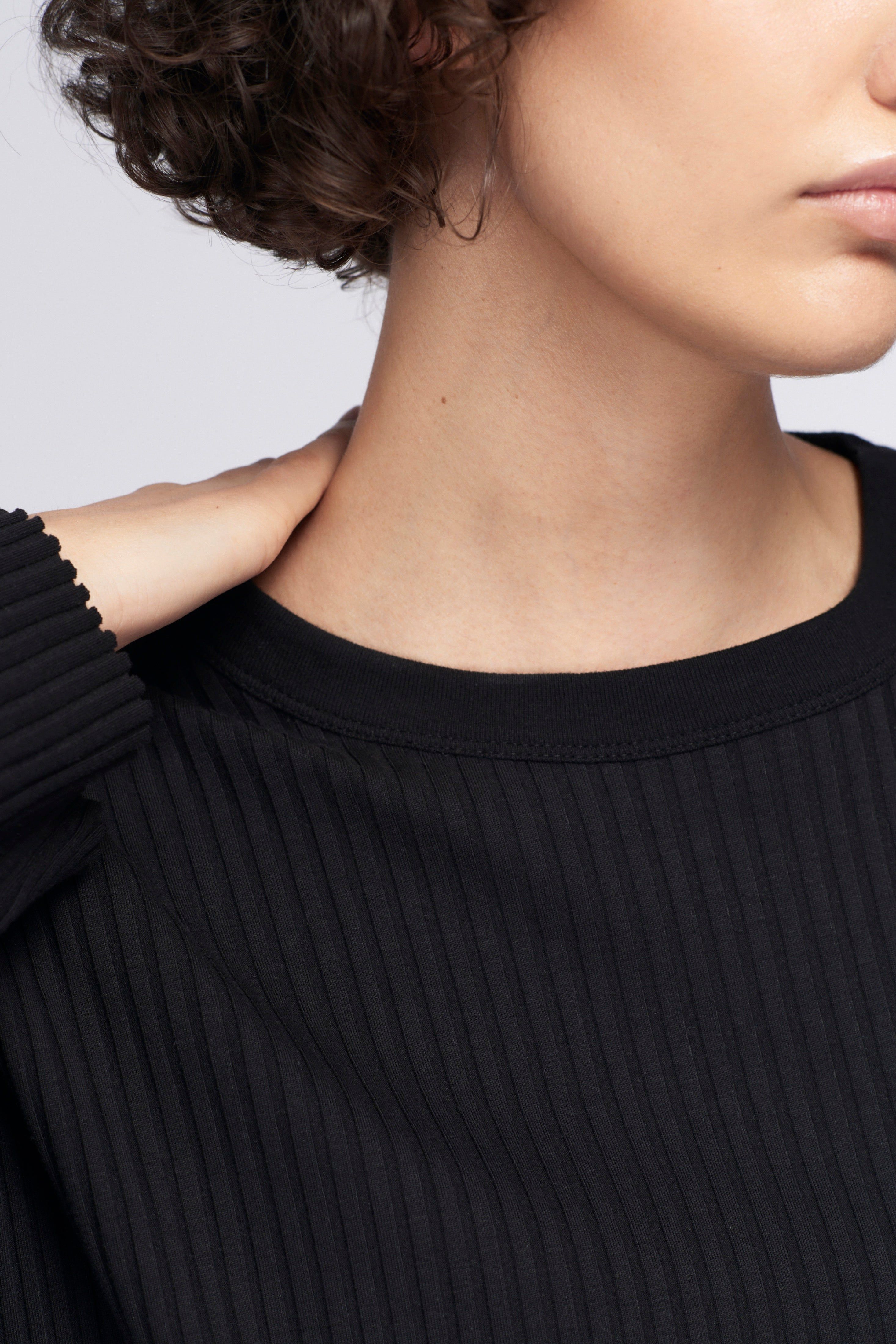 Women's Rib Longsleeve in Black sold by Kotn product image thumbnail 4