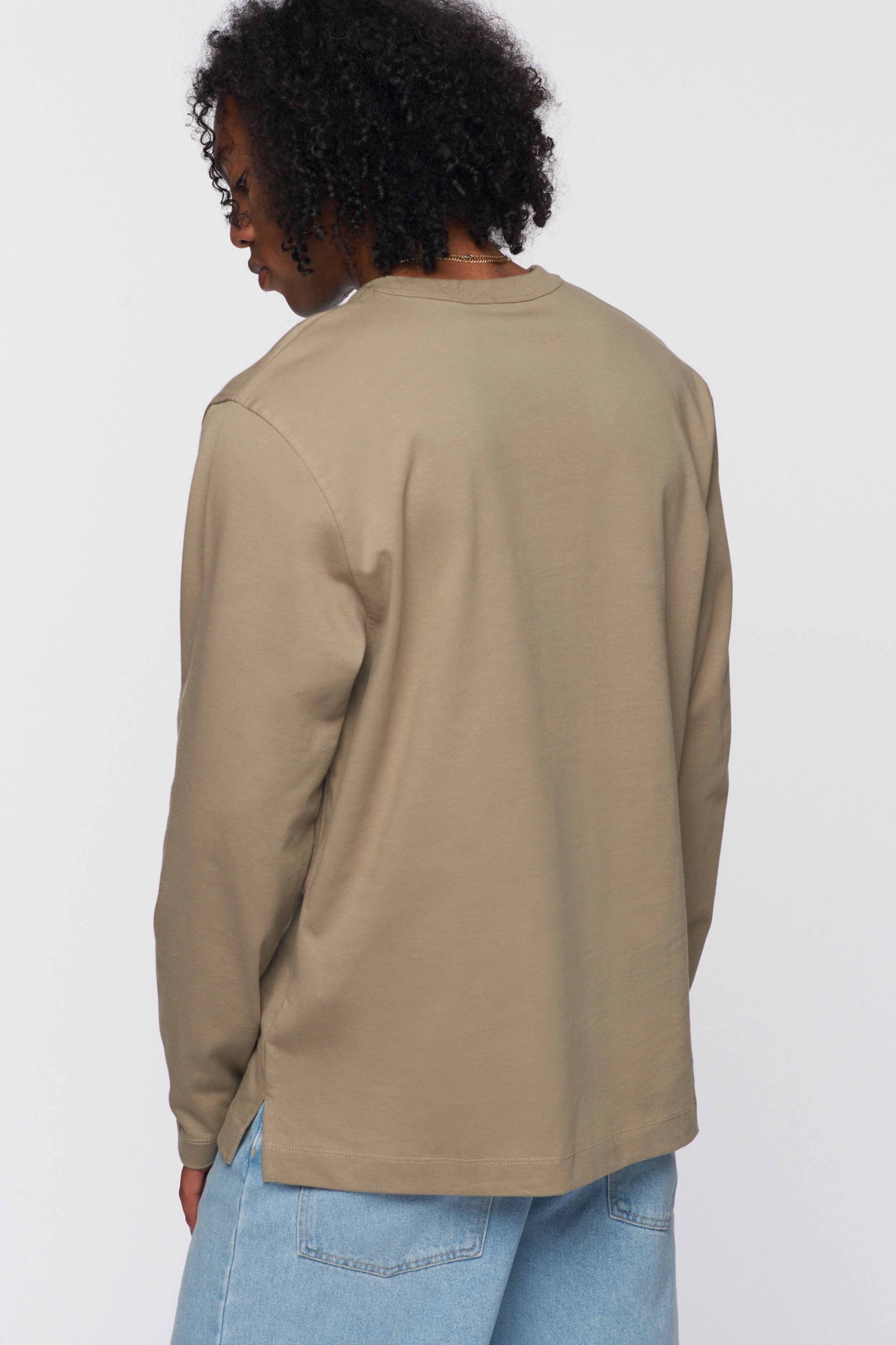 Men's Heavyweight Longsleeve 2.0 in Porcini sold by Kotn product image thumbnail 3