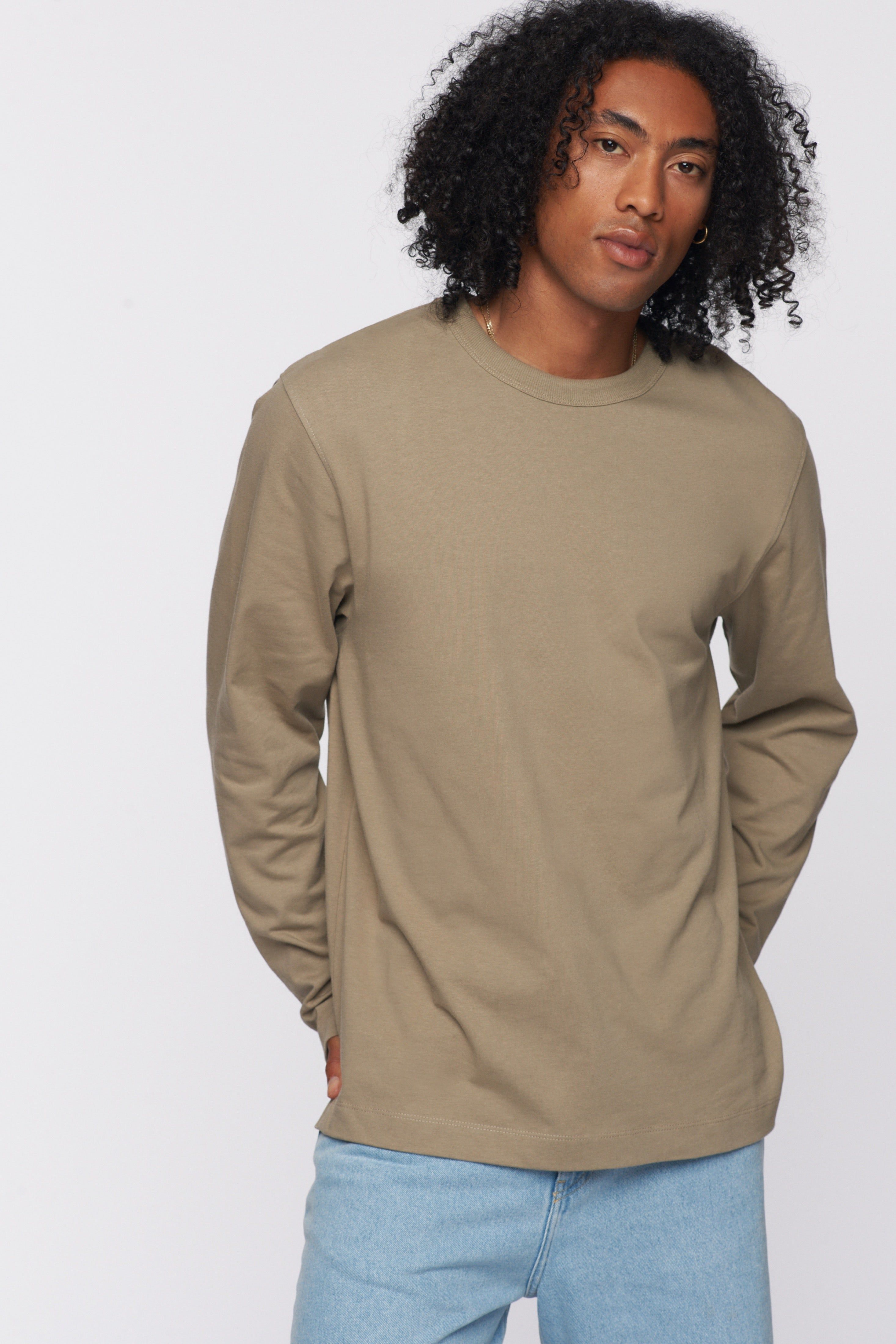 Men's Heavyweight Longsleeve 2.0 in Porcini sold by Kotn product image thumbnail 2