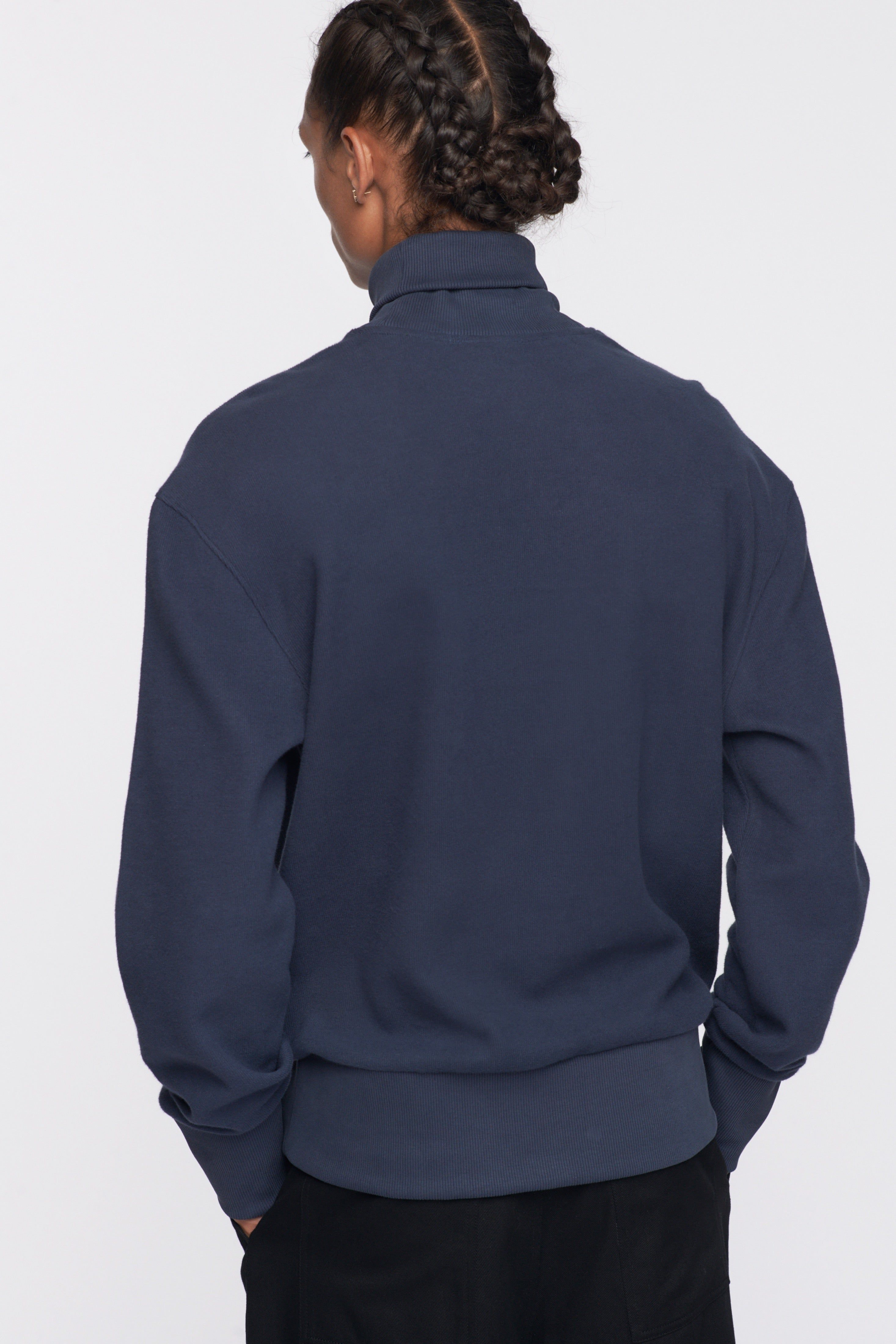 Men's Turtleneck Sweatshirt in Night Blue sold by Kotn product image thumbnail 3