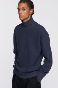 Men's Turtleneck Sweatshirt in Night Blue sold by Kotn