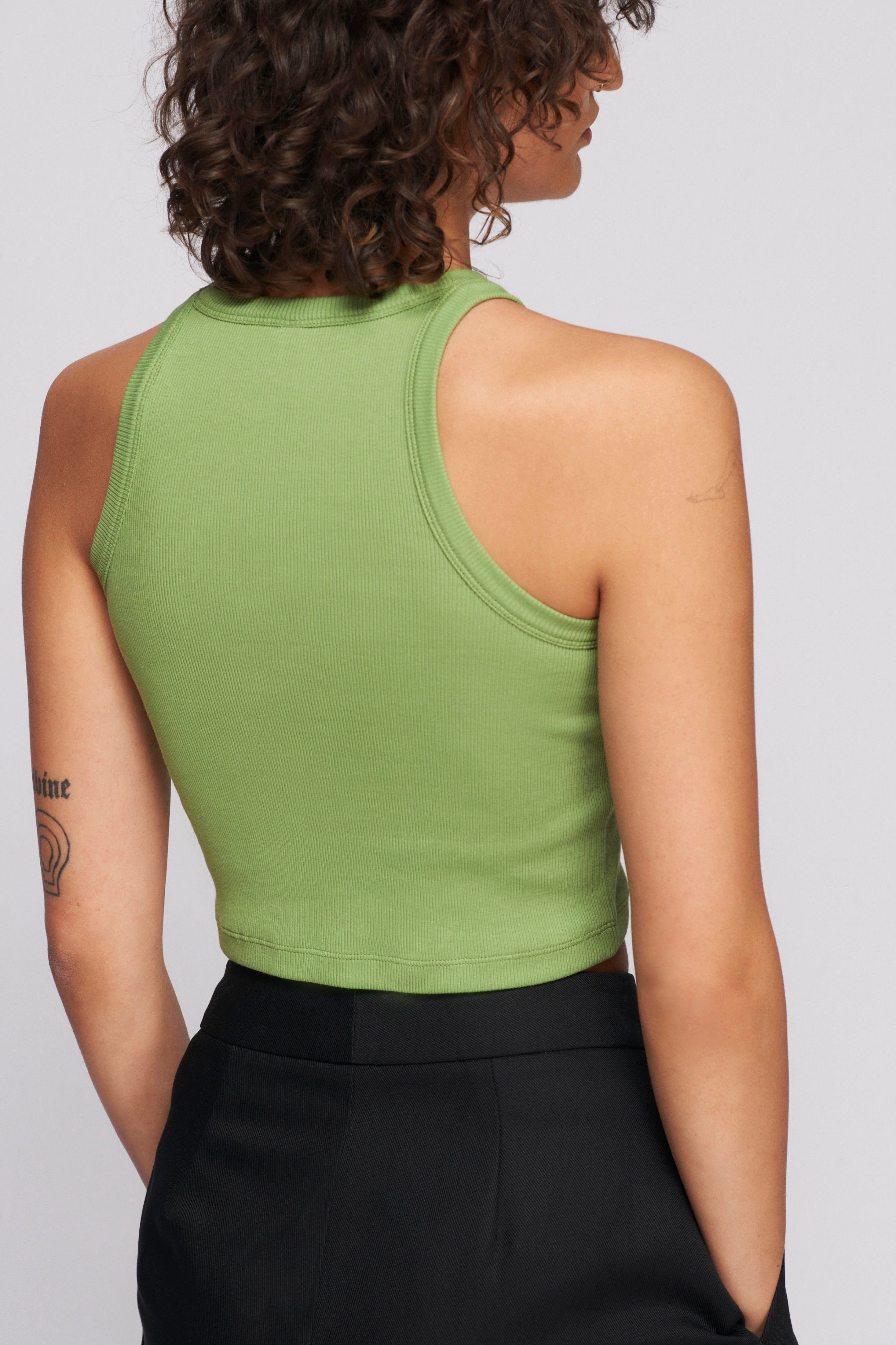 Women's Crop Racer Tank in Faded Apple sold by Kotn product image thumbnail 3
