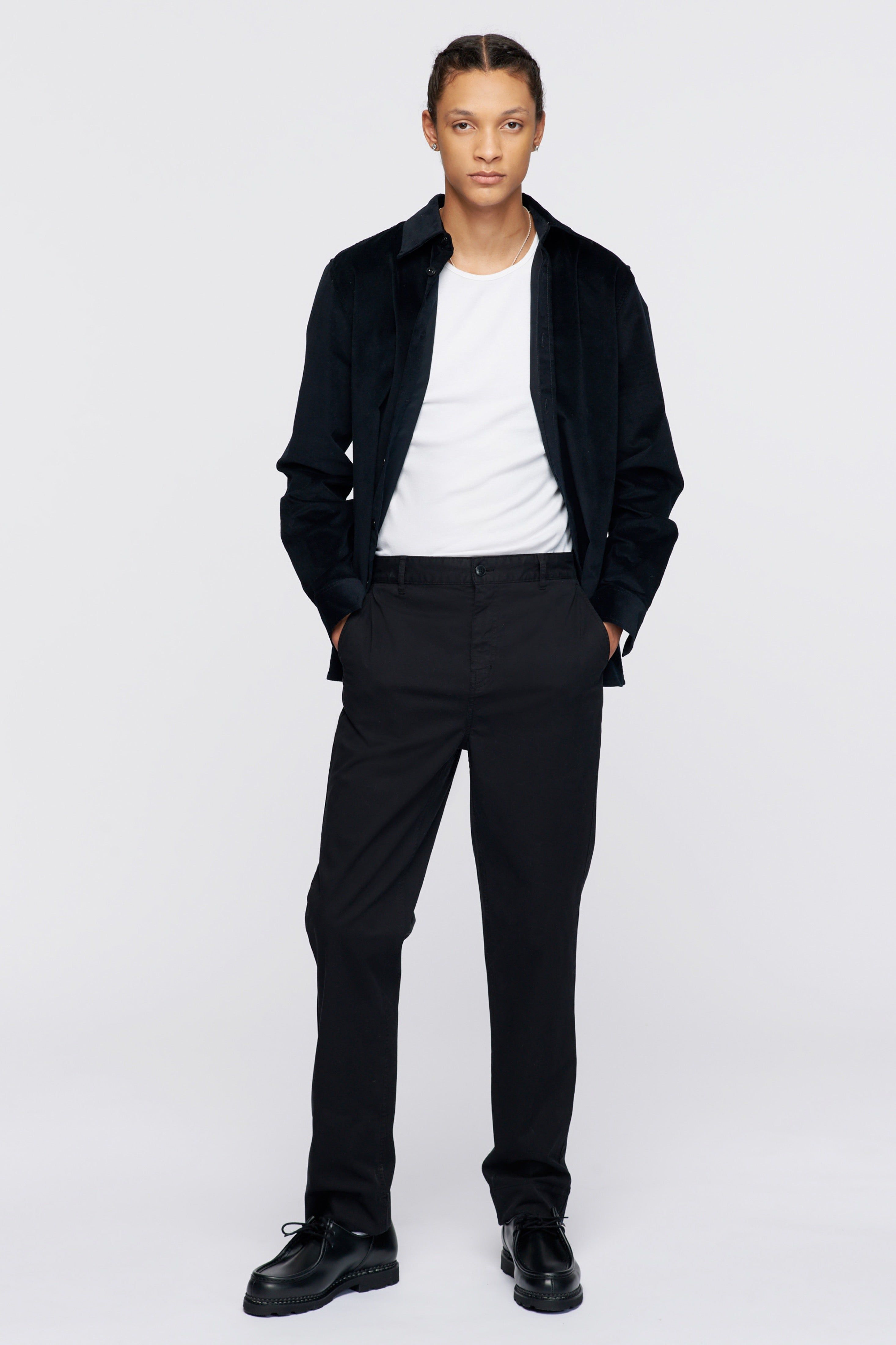 Men's Slim Staple Pant in Black sold by Kotn