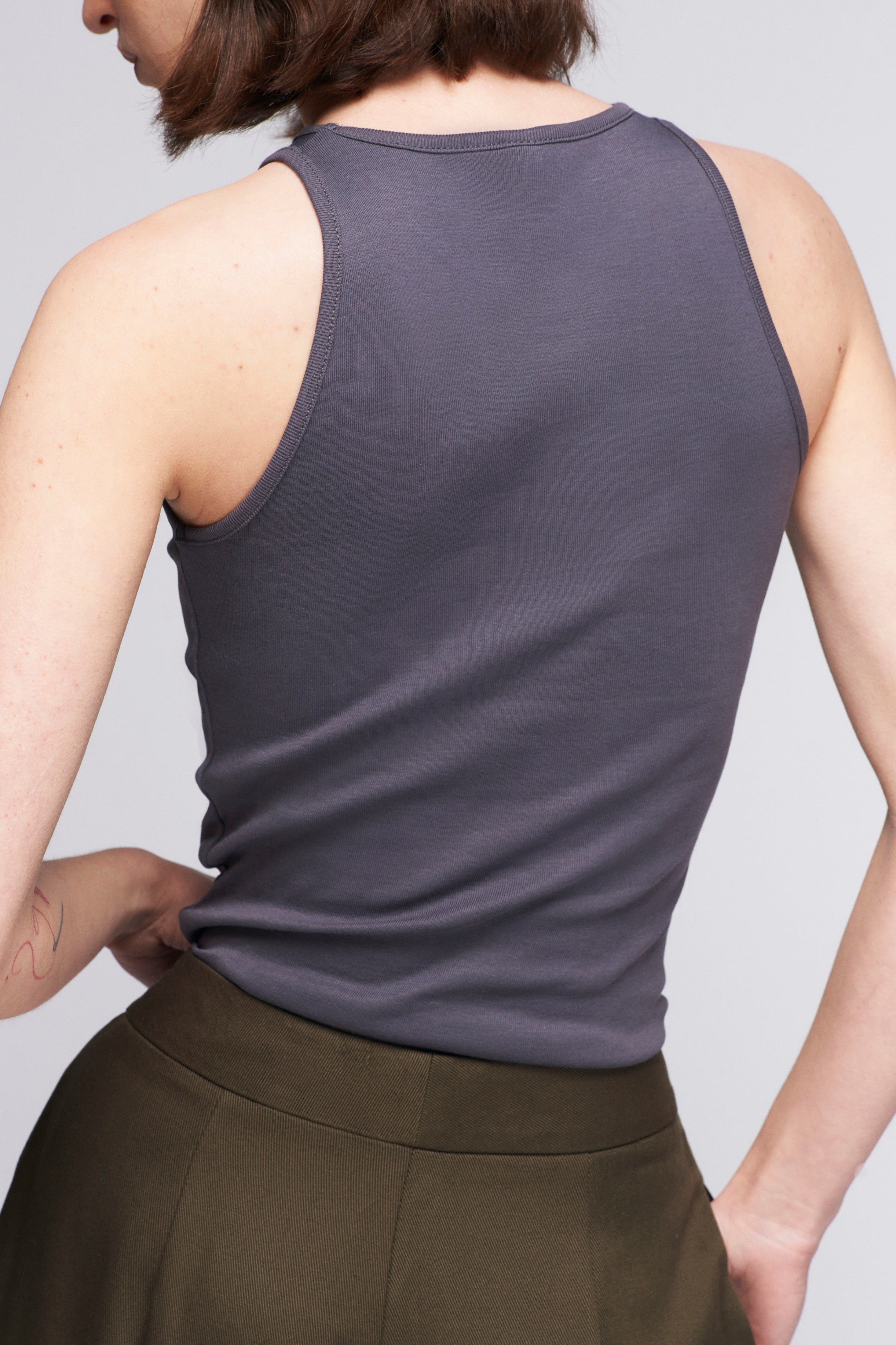 Women's High Neck Tank in Iron sold by Kotn product image thumbnail 3