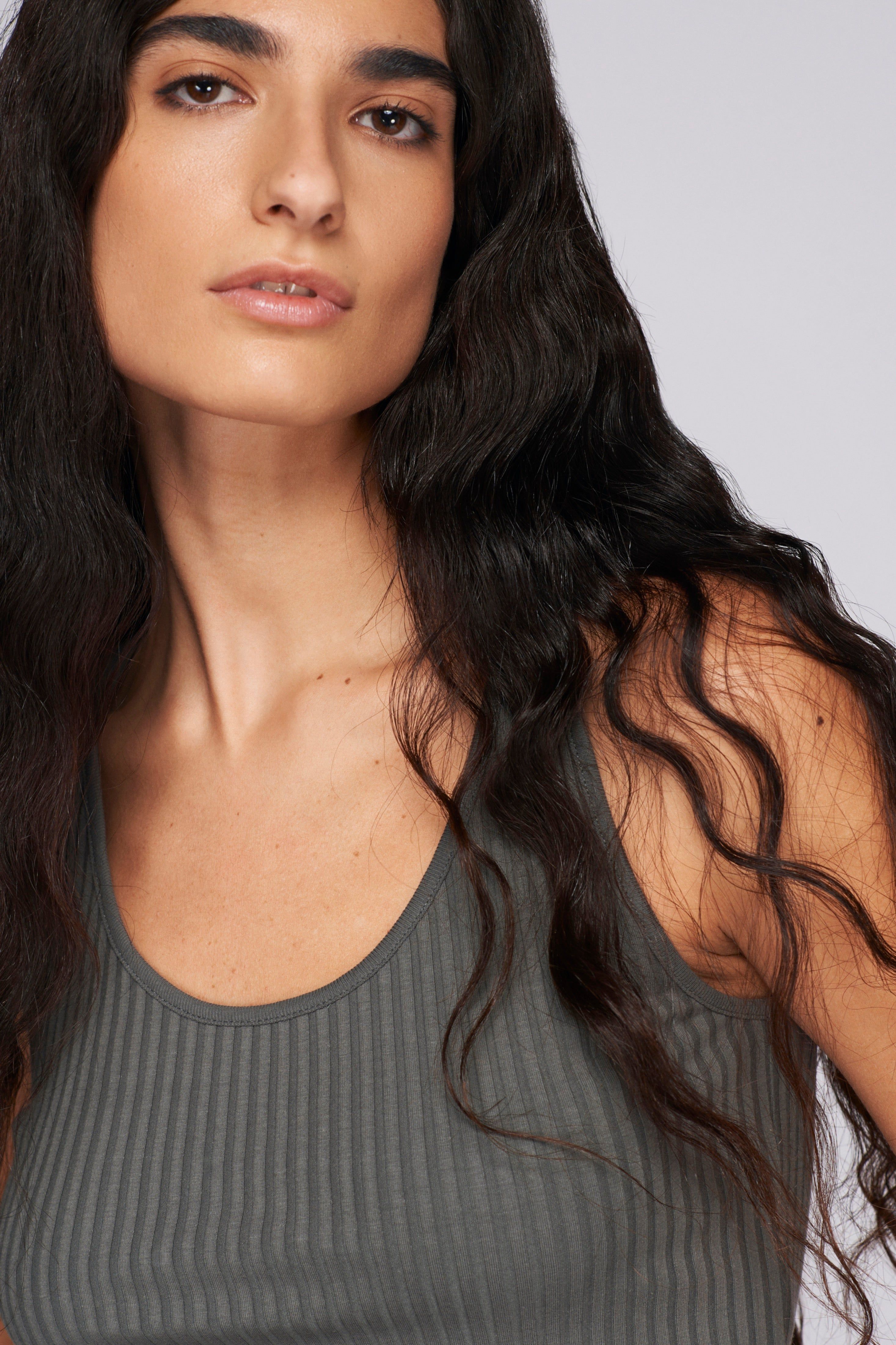 Women's Rib Crop Tank in Seaweed sold by Kotn product image thumbnail 4