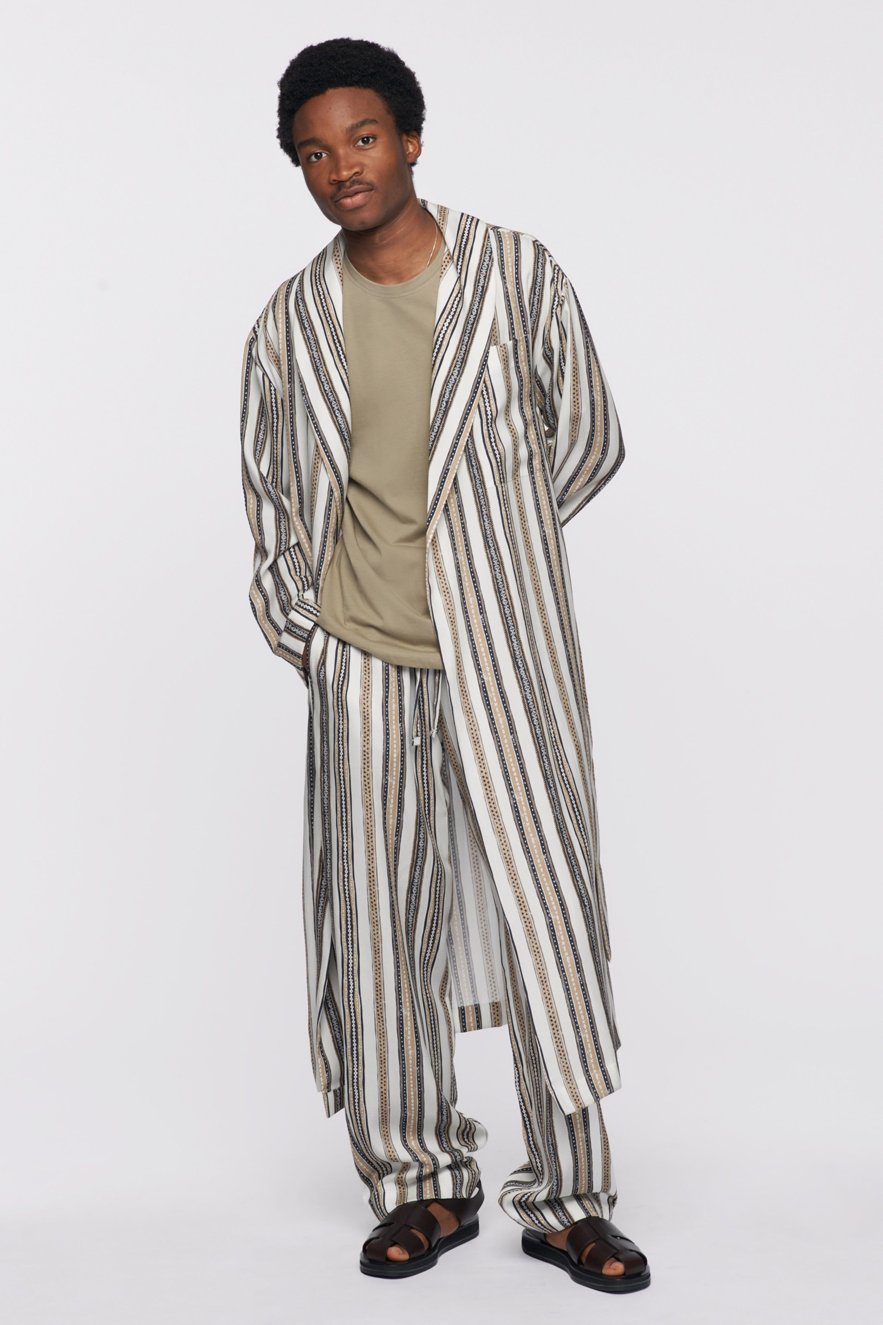Unisex Robe in Algerian Stripe sold by Kotn product image thumbnail 2