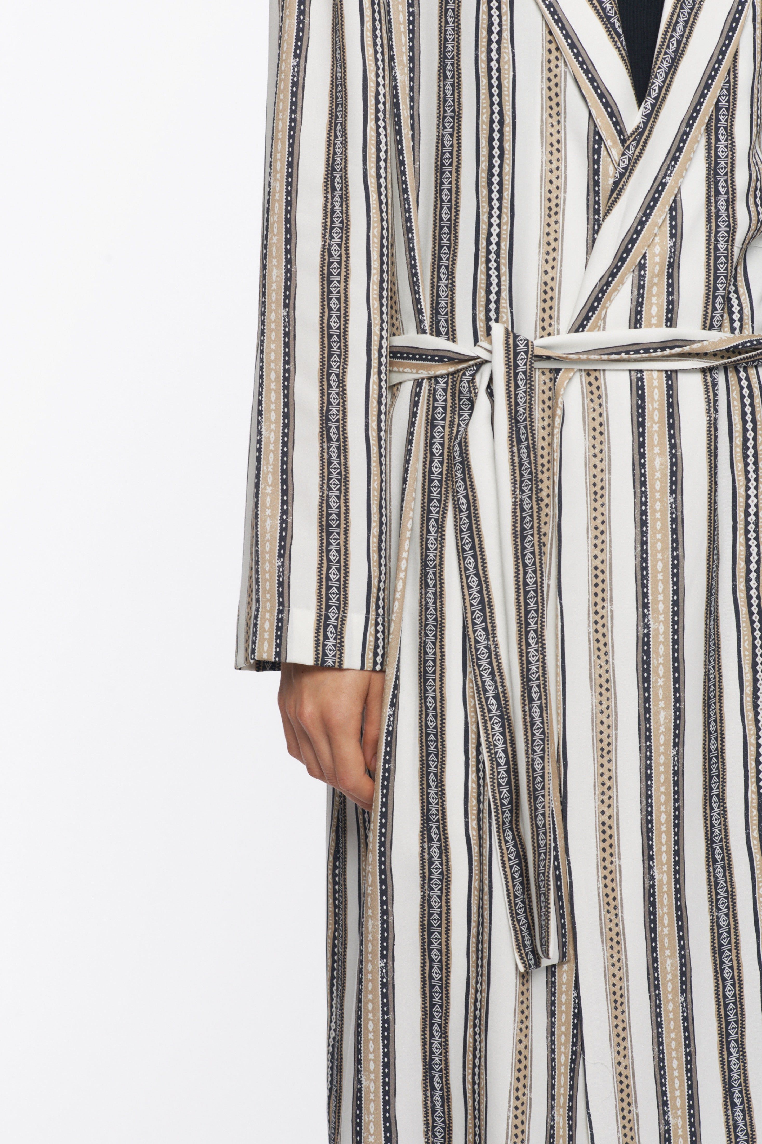 Unisex Robe in Algerian Stripe sold by Kotn product image thumbnail 6