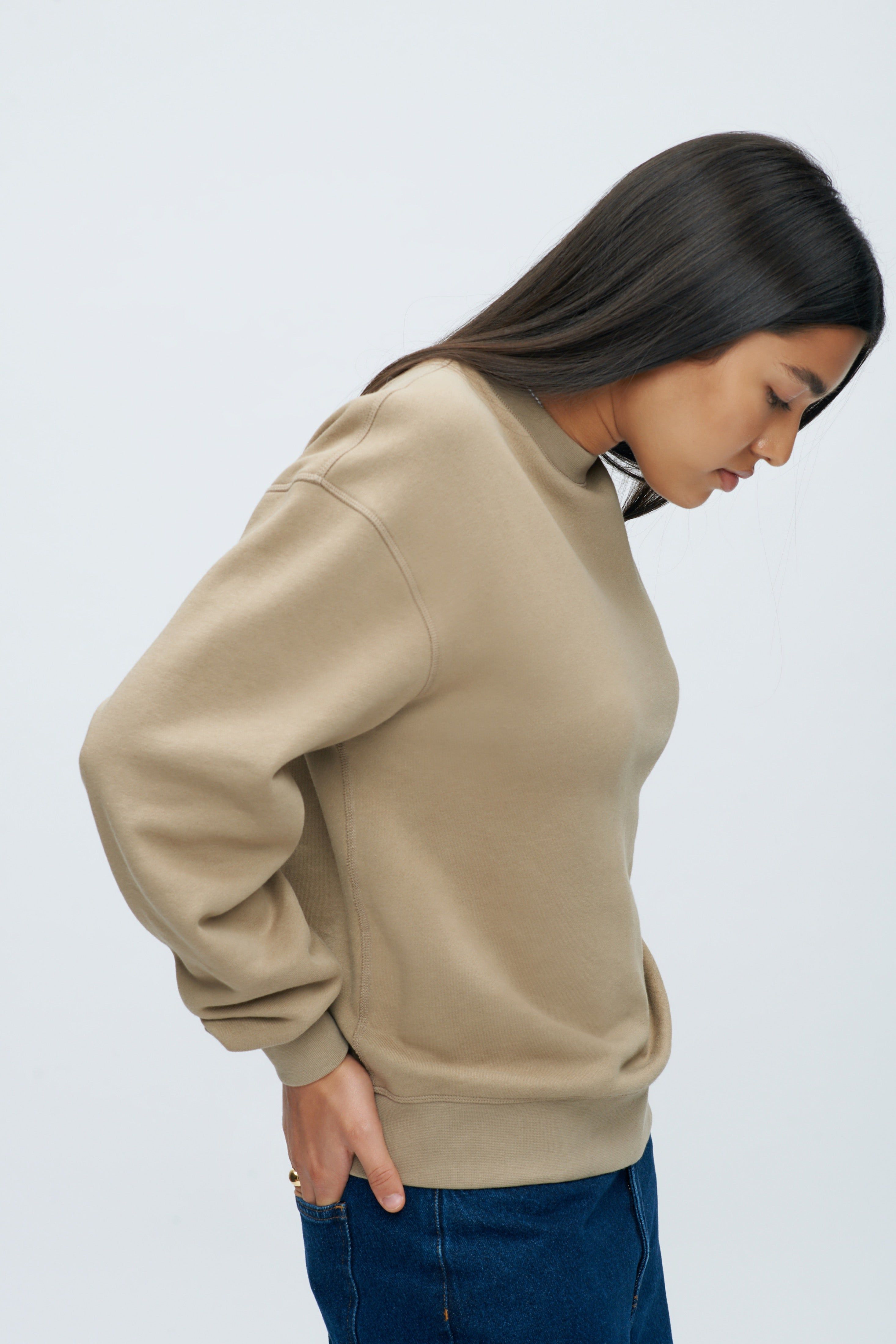 Women's Essential Sweatshirt in Coriander sold by Kotn product image thumbnail 3
