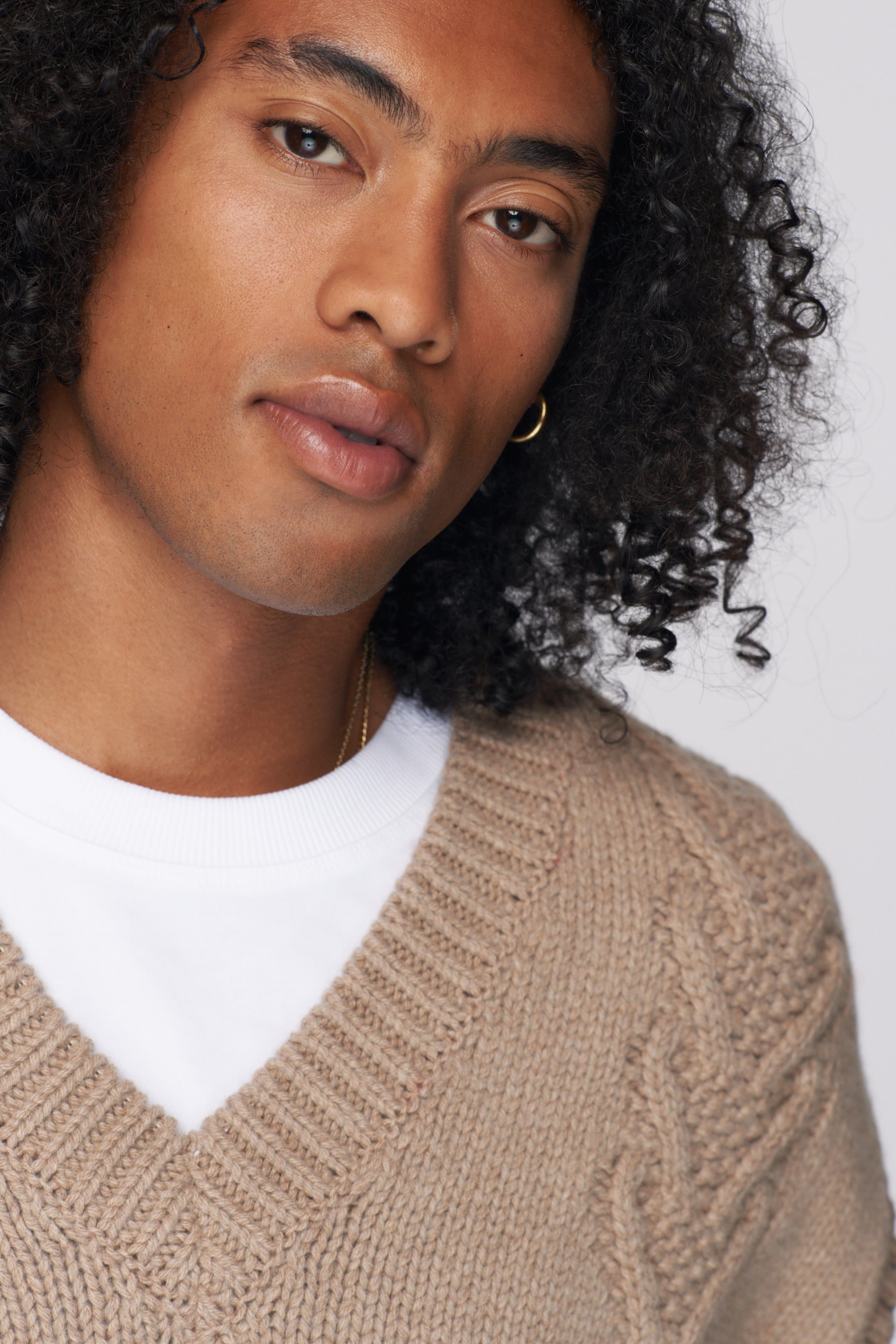 Unisex Cable Knit Vest in Porcini Melange sold by Kotn product image thumbnail 6