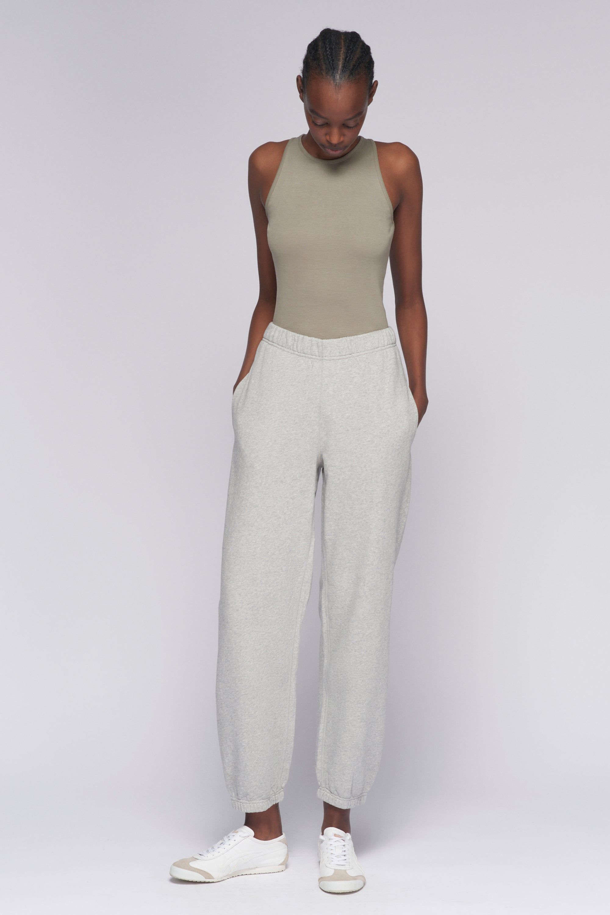 Women's Essential Sweatpant in Heather Grey sold by Kotn